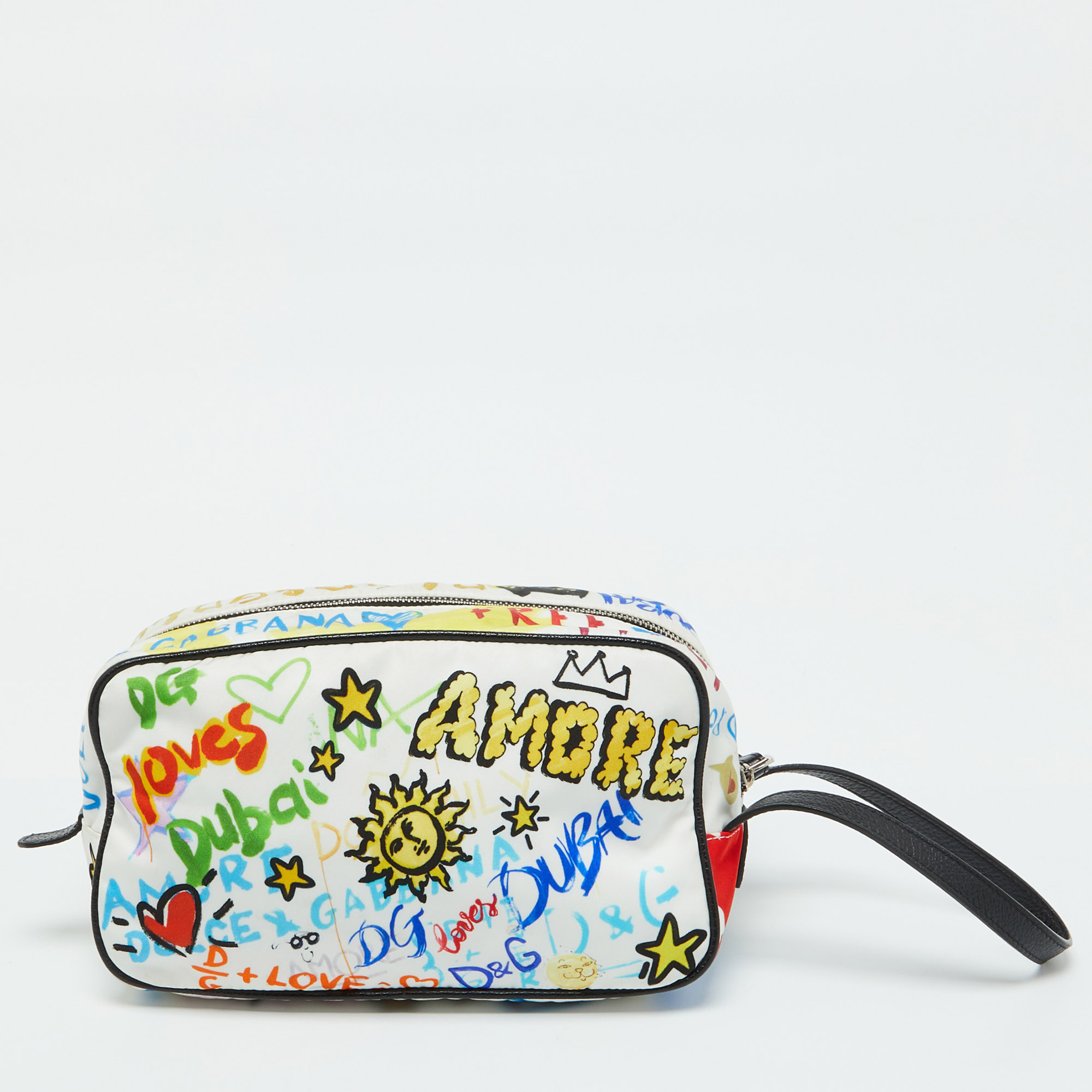 Dolce & Gabbana Multicolor Graffiti Printed Nylon Pouch