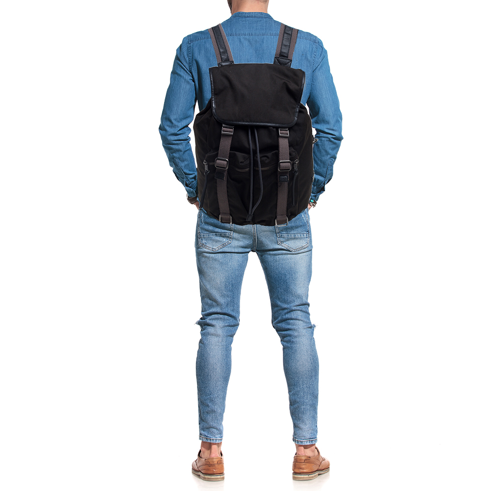 Dolce & Gabbana Dark Khaki Green Canvas and Leather Double Pocket Backpack
Dolce & Gabbana Dark Khaki Green Canvas and Leather Double Pocket Backpack
