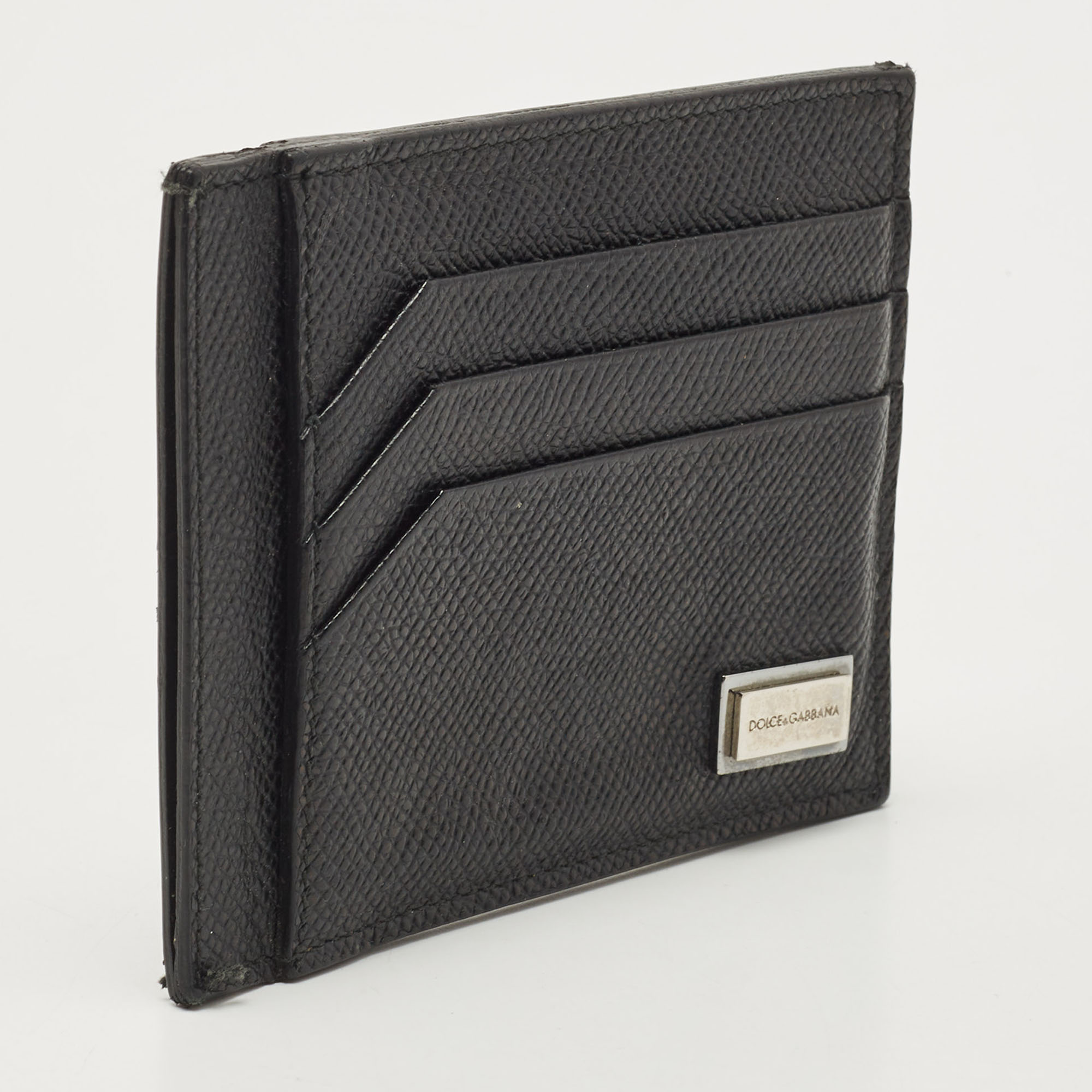 Dolce And Gabbana Black Leather 6CC Card Holder