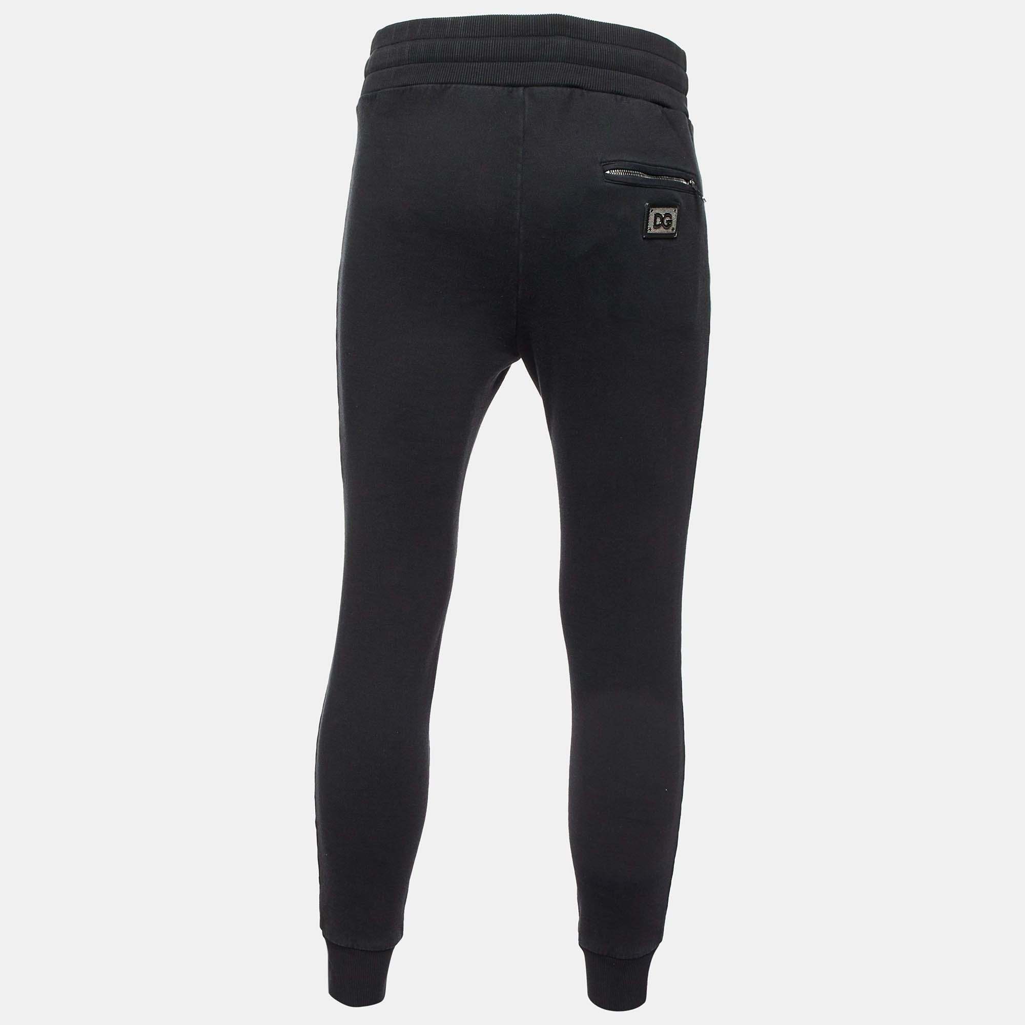 Dolce & Gabbana Black Cotton Jogger Pants XS