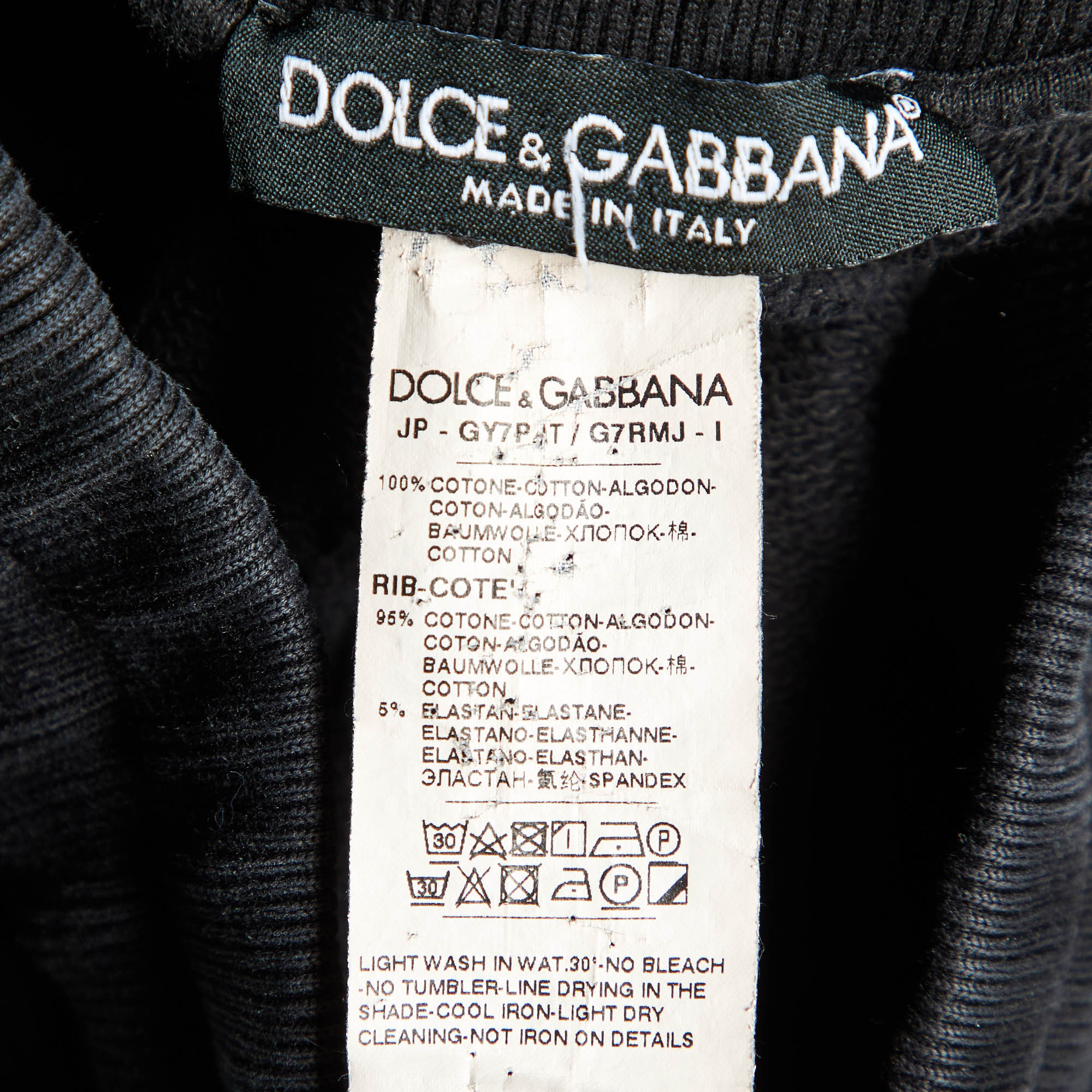 Dolce & Gabbana Black Cotton Jogger Pants XS