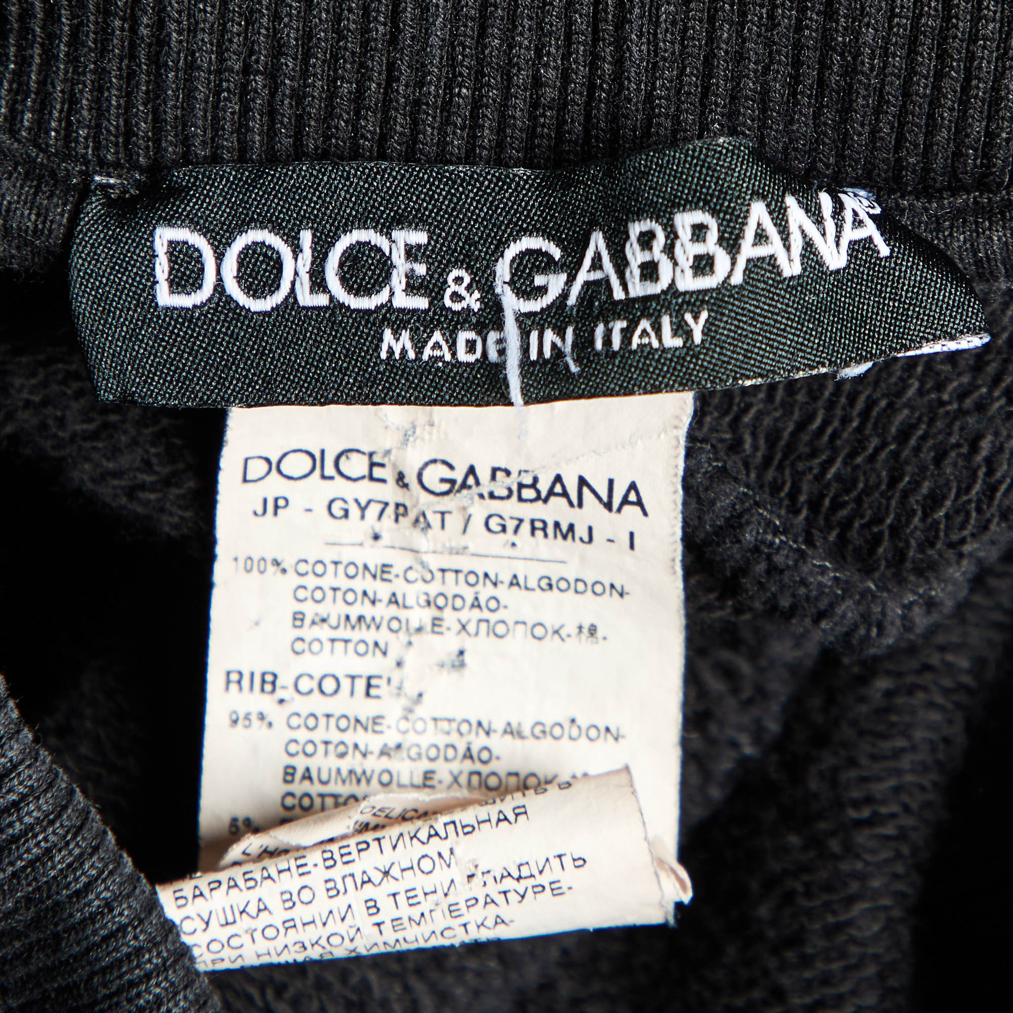 Dolce & Gabbana Black Cotton Jogger Pants XS