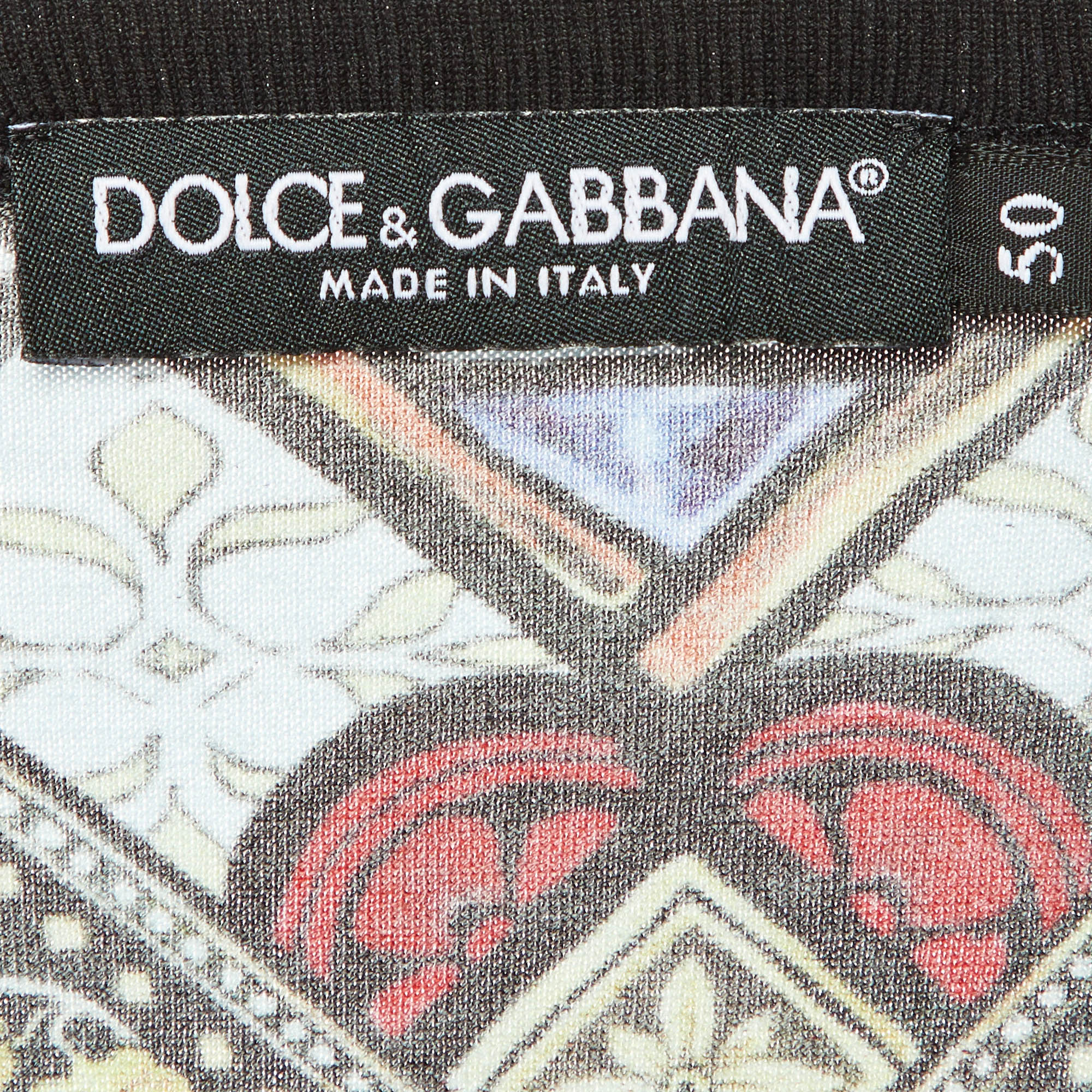 Dolce & Gabbana Multicolor Printed Cotton Knit T-Shirt L