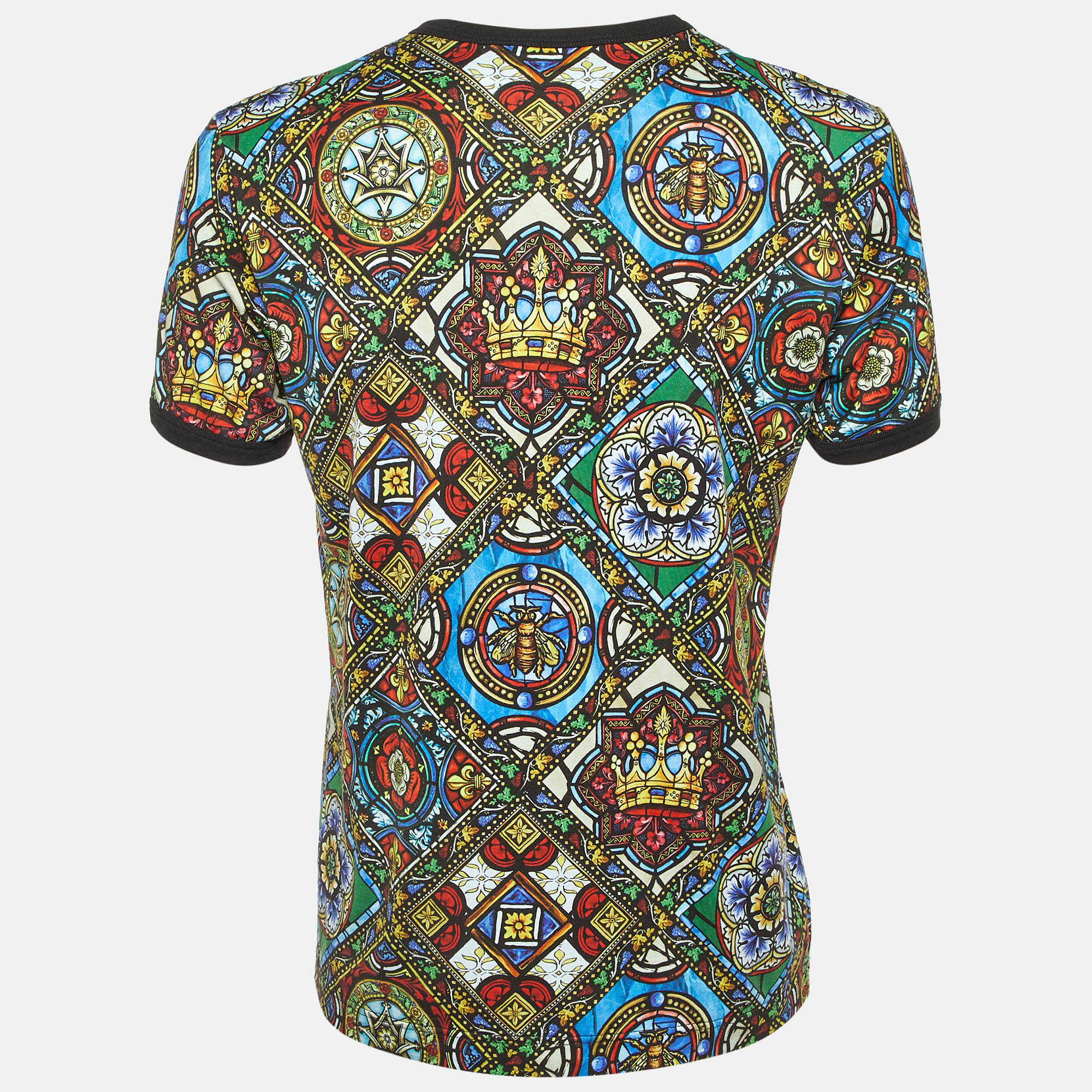 Dolce & Gabbana Multicolor Printed Cotton Knit T-Shirt L