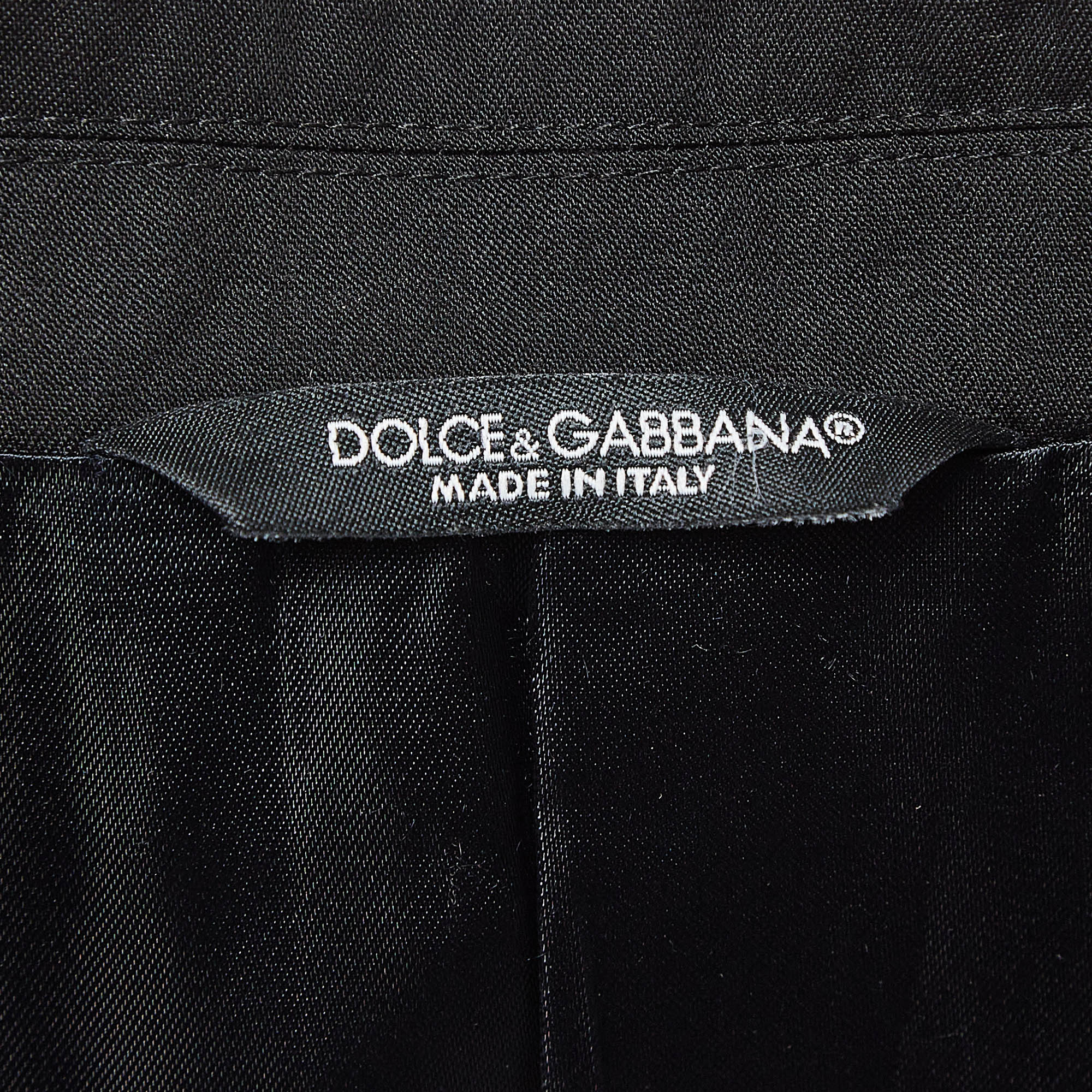 Dolce & Gabbana Black Wool Single Breasted Martini Blazer XXXL