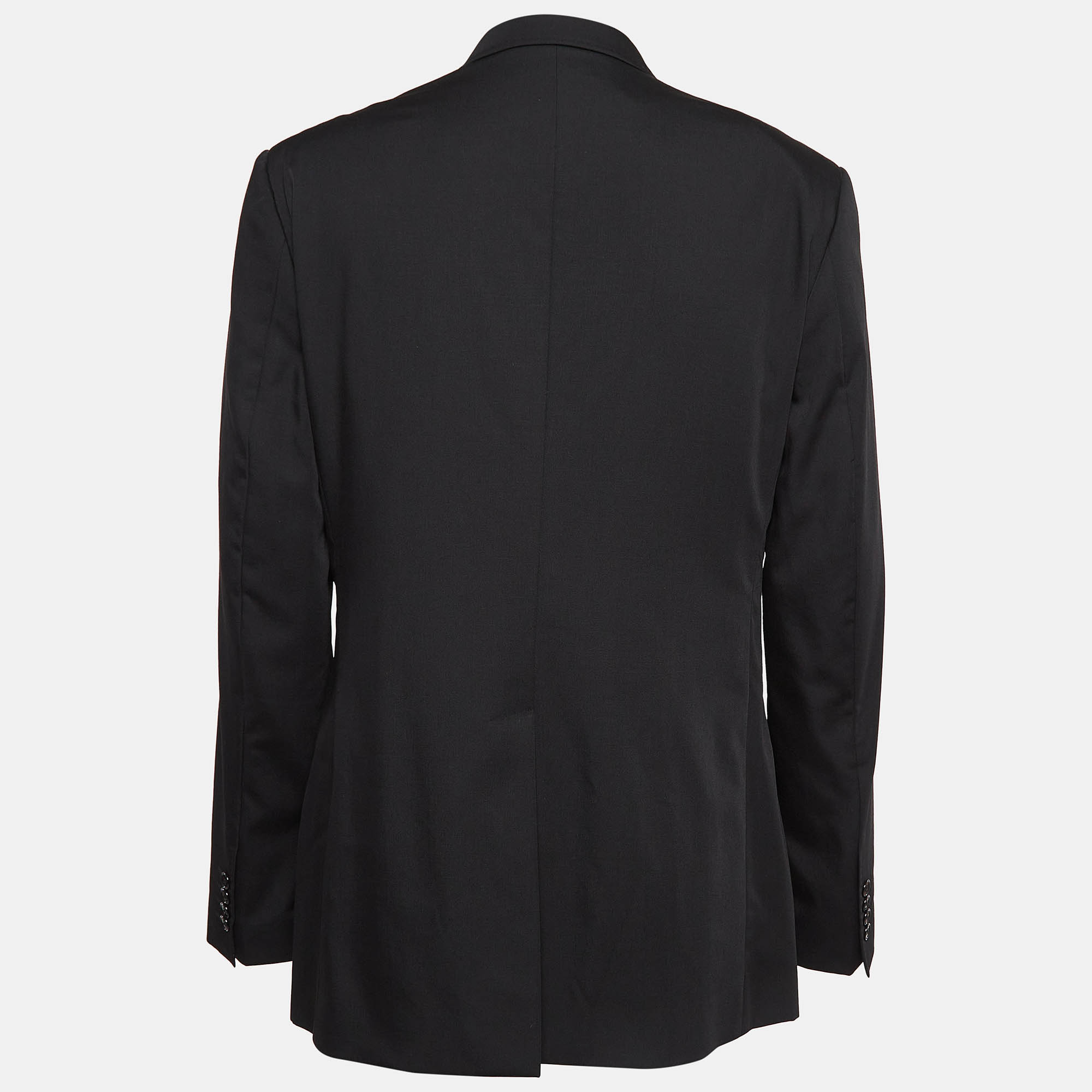 Dolce & Gabbana Black Wool Single Breasted Martini Blazer XXXL