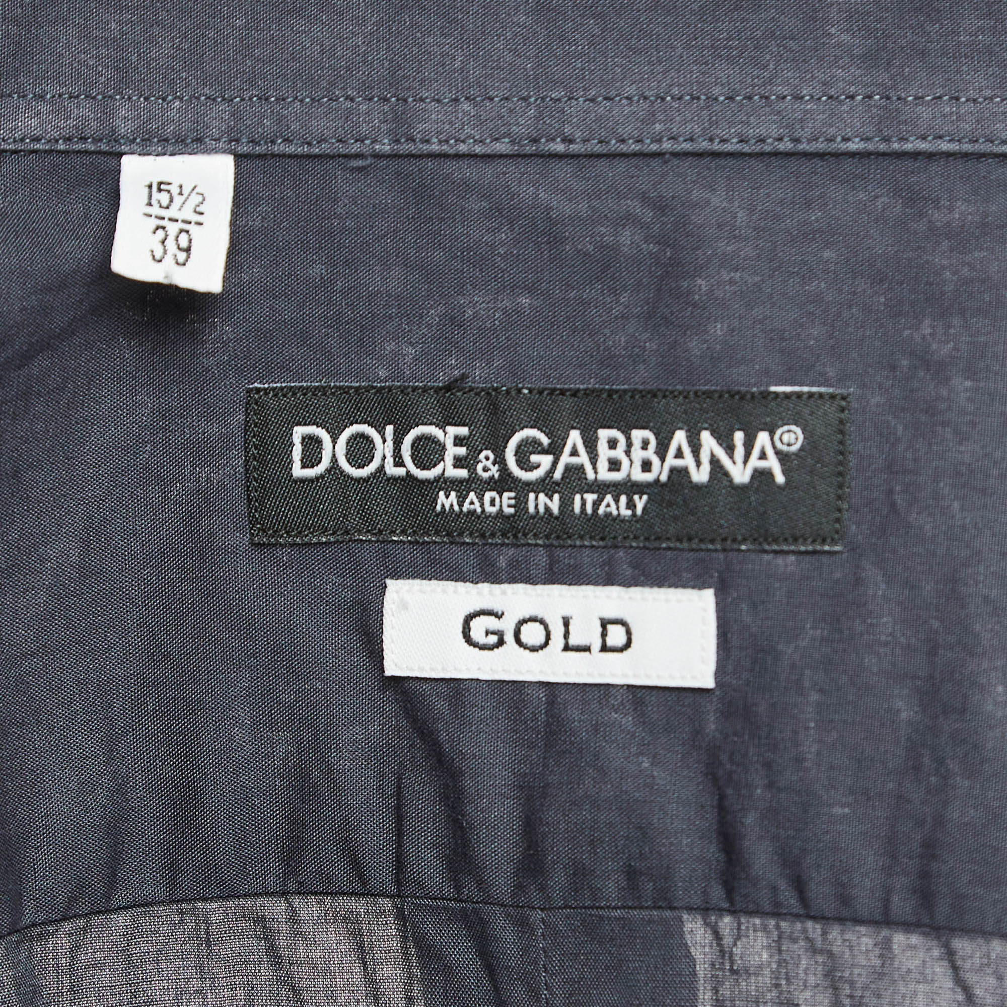 Dolce & Gabbana Blue Cotton Button Front Shirt M