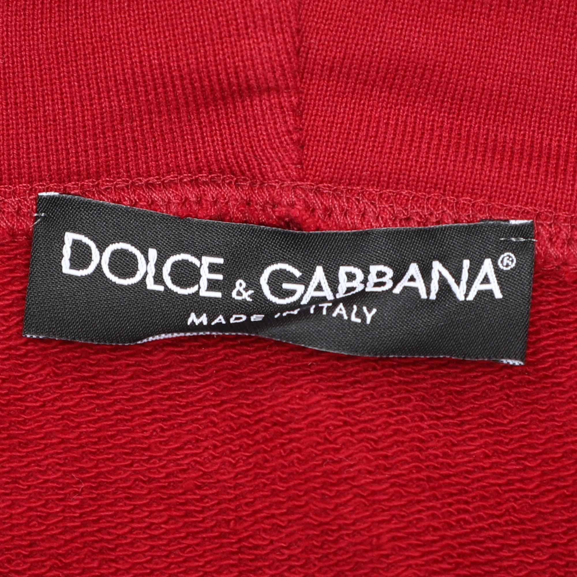 Dolce & Gabbana Burgundy Cotton Knit Logo Hoodie 4XL