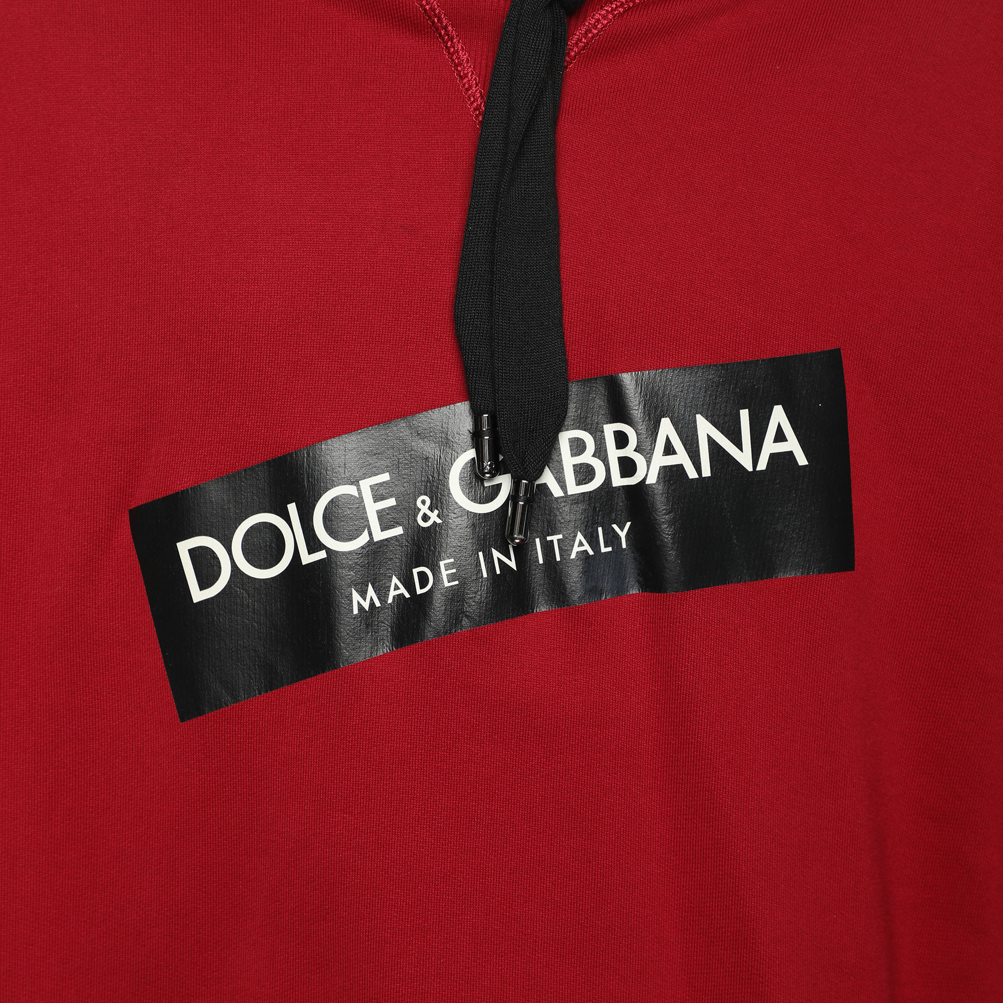 Dolce & Gabbana Burgundy Cotton Knit Logo Hoodie 4XL