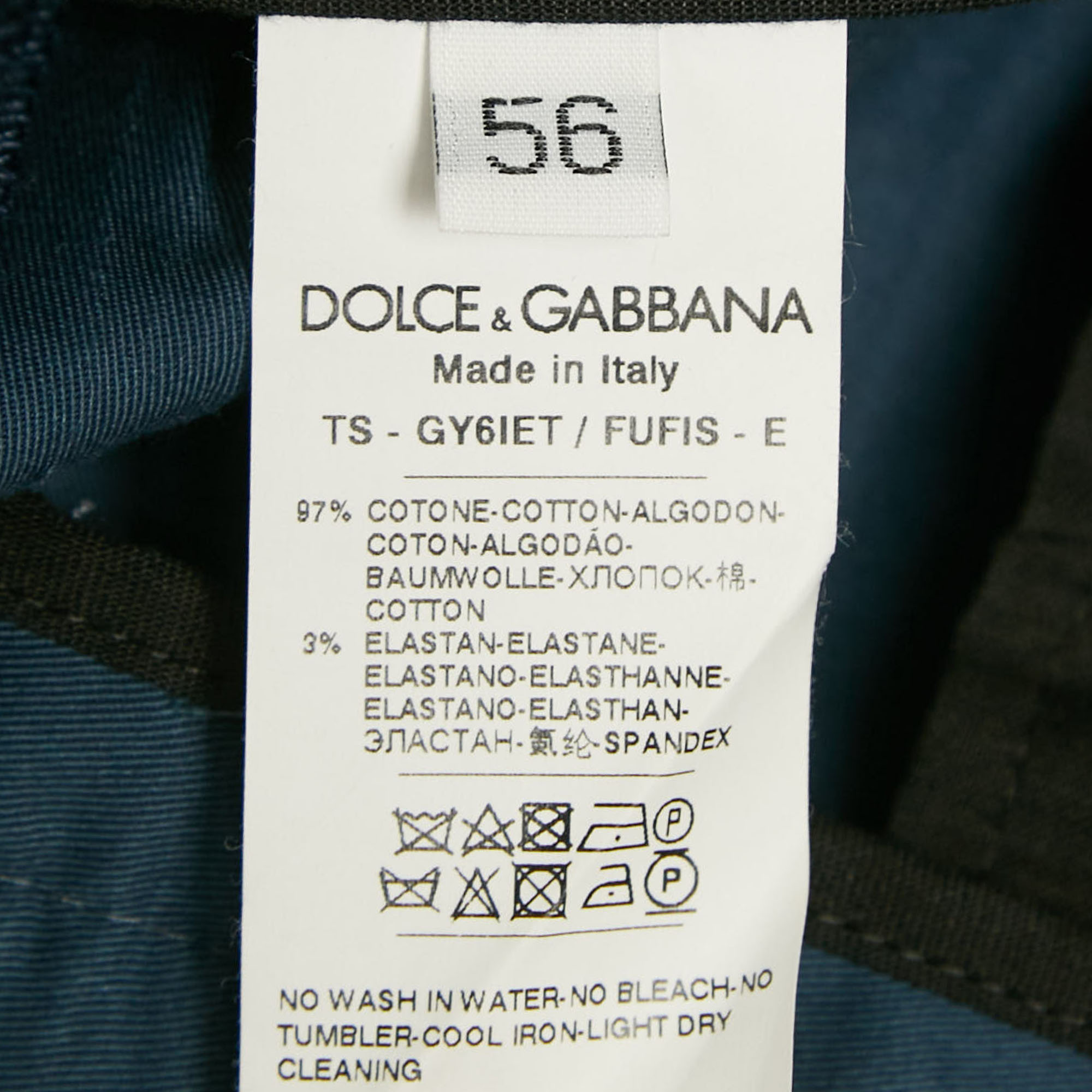 Dolce & Gabbana Blue Cotton Trousers XXXL