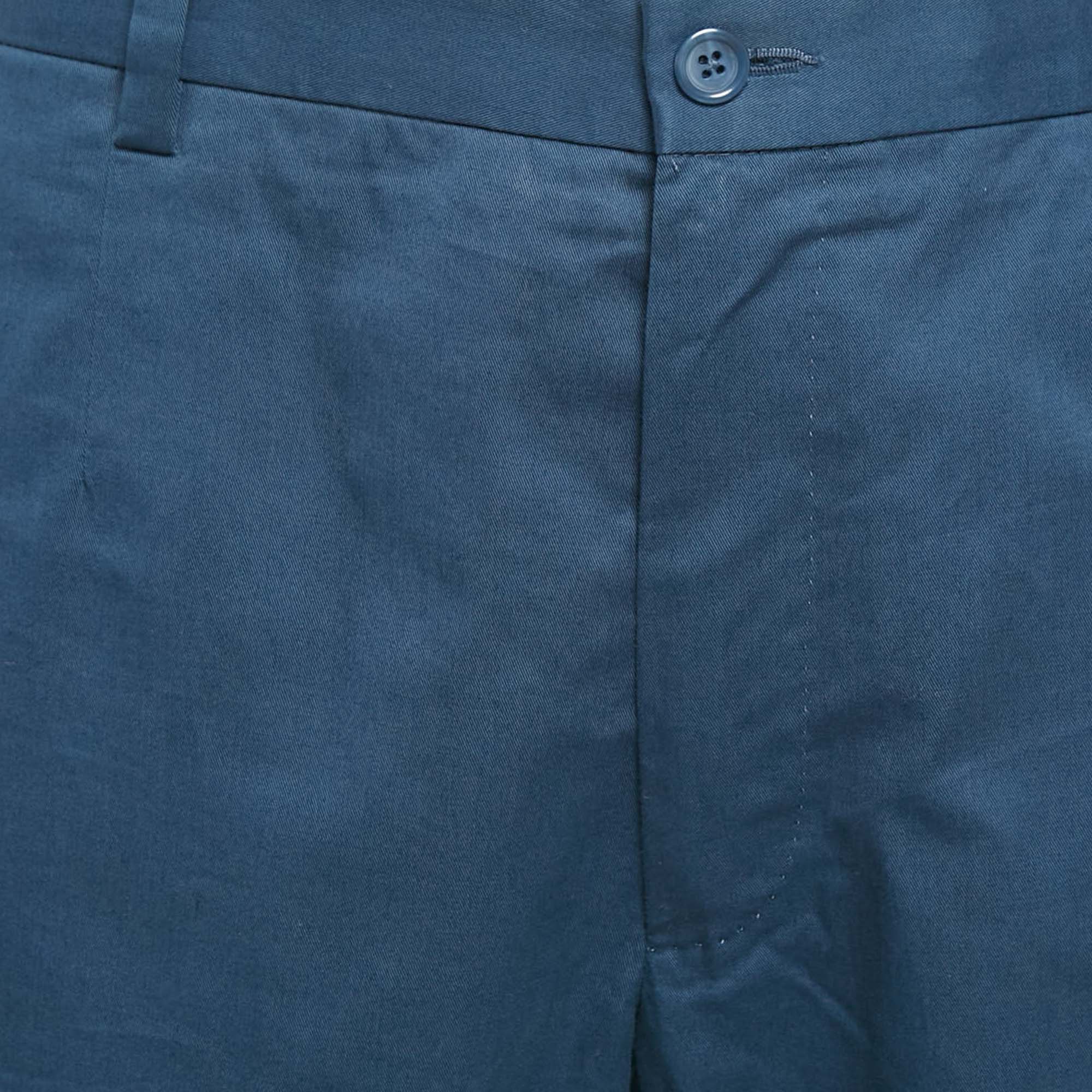 Dolce & Gabbana Blue Cotton Trousers XXXL