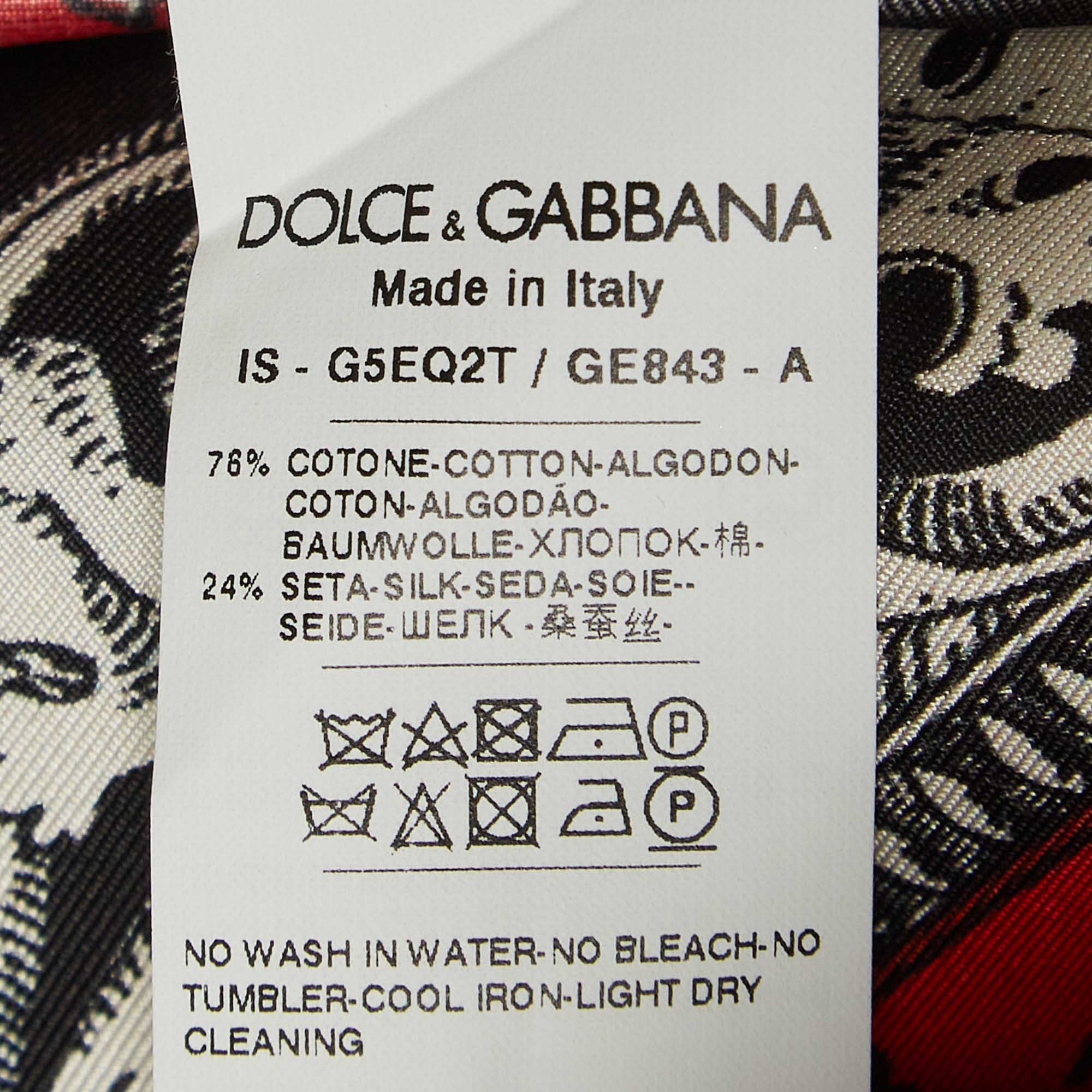 Dolce & Gabbana Red Checks Printed Cotton Blend Shirt XXL