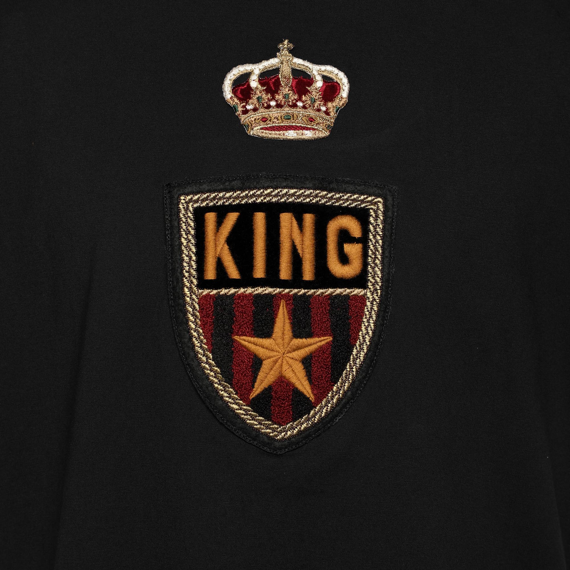 Dolce & Gabbana Black Jersey Crown King Logo T-Shirt XL