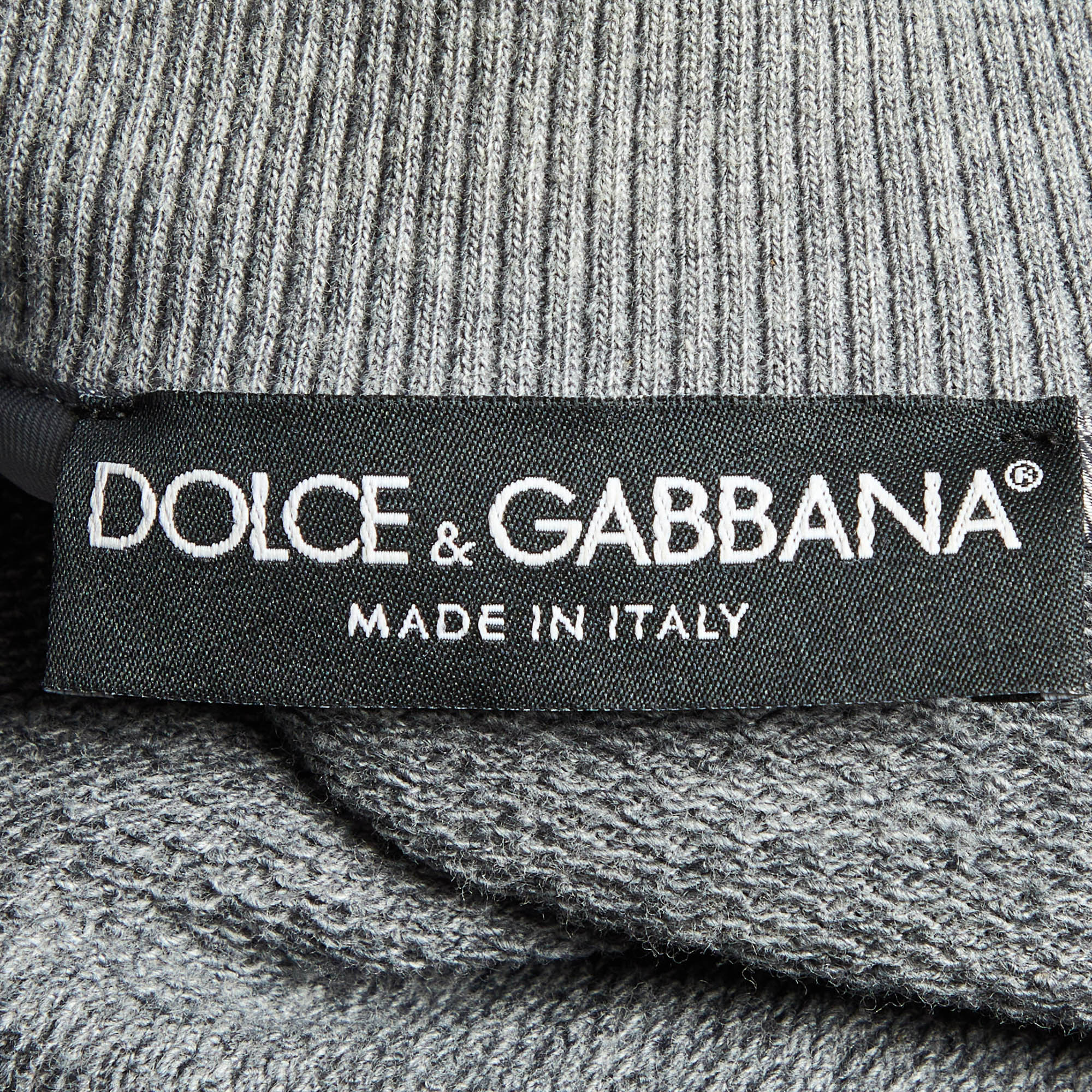 Dolce & Gabbana Grey Cotton Zip Up Jacket M