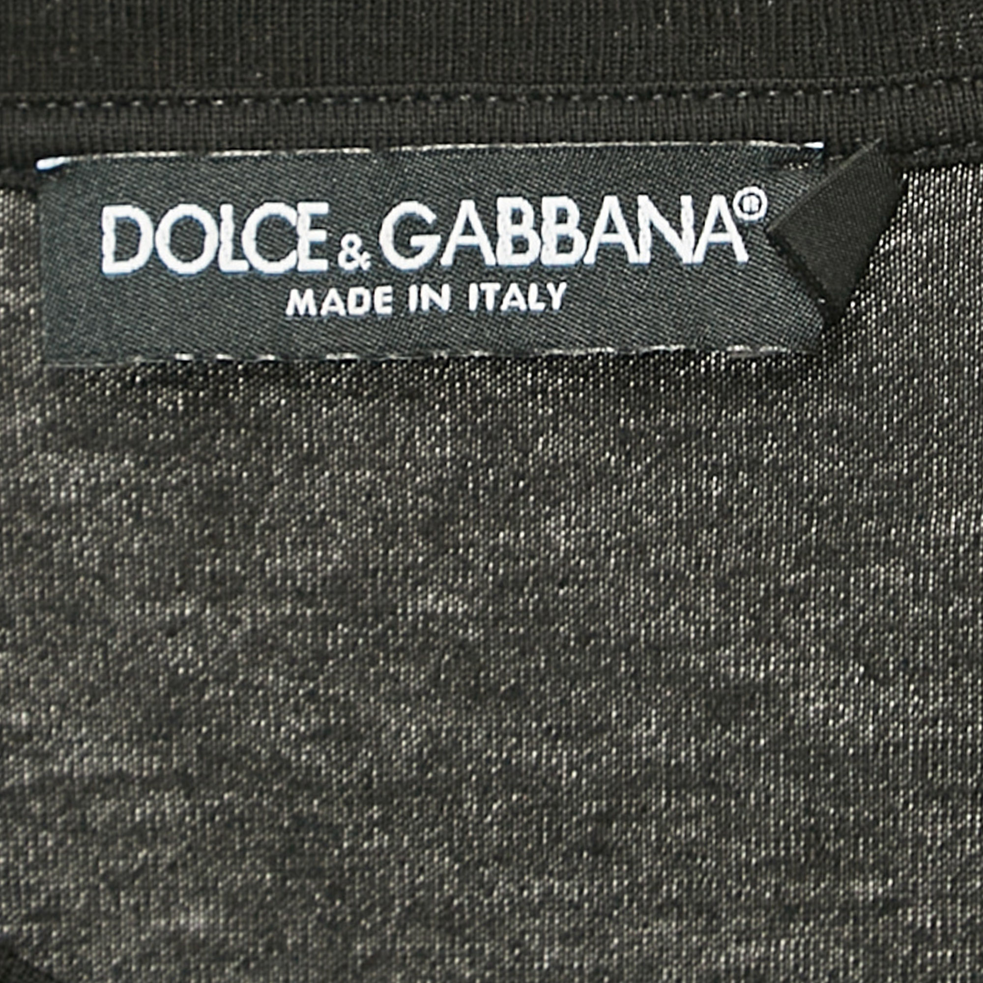 Dolce & Gabbana Black Logo Jewel Cotton Jersey T-Shirt XS