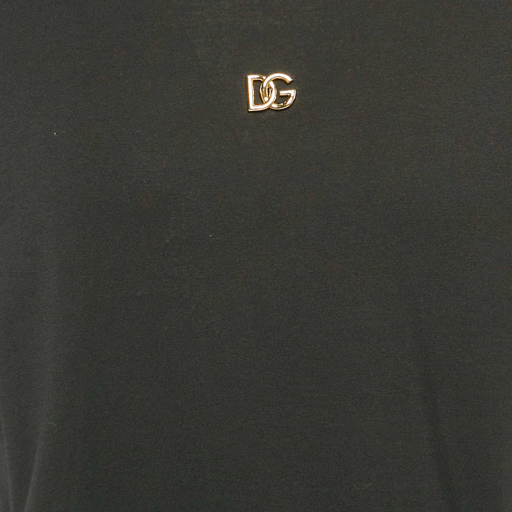 Dolce & Gabbana Black Logo Jewel Cotton Jersey T-Shirt XS