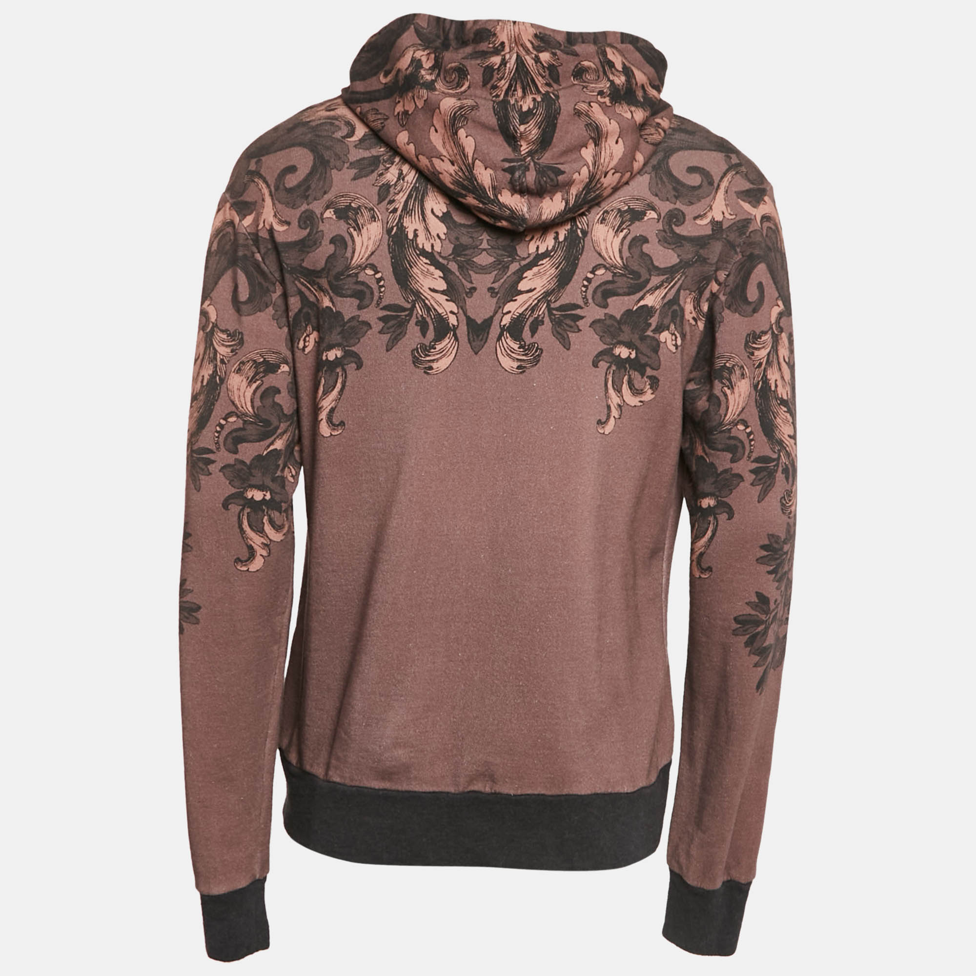 Dolce & Gabbana Wine Pink Printed Cotton Hoodie XL