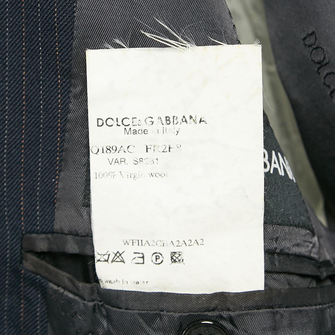 Dolce & Gabbana Navy Blue Pinstripe Wool Single Breasted Pants Suit XS