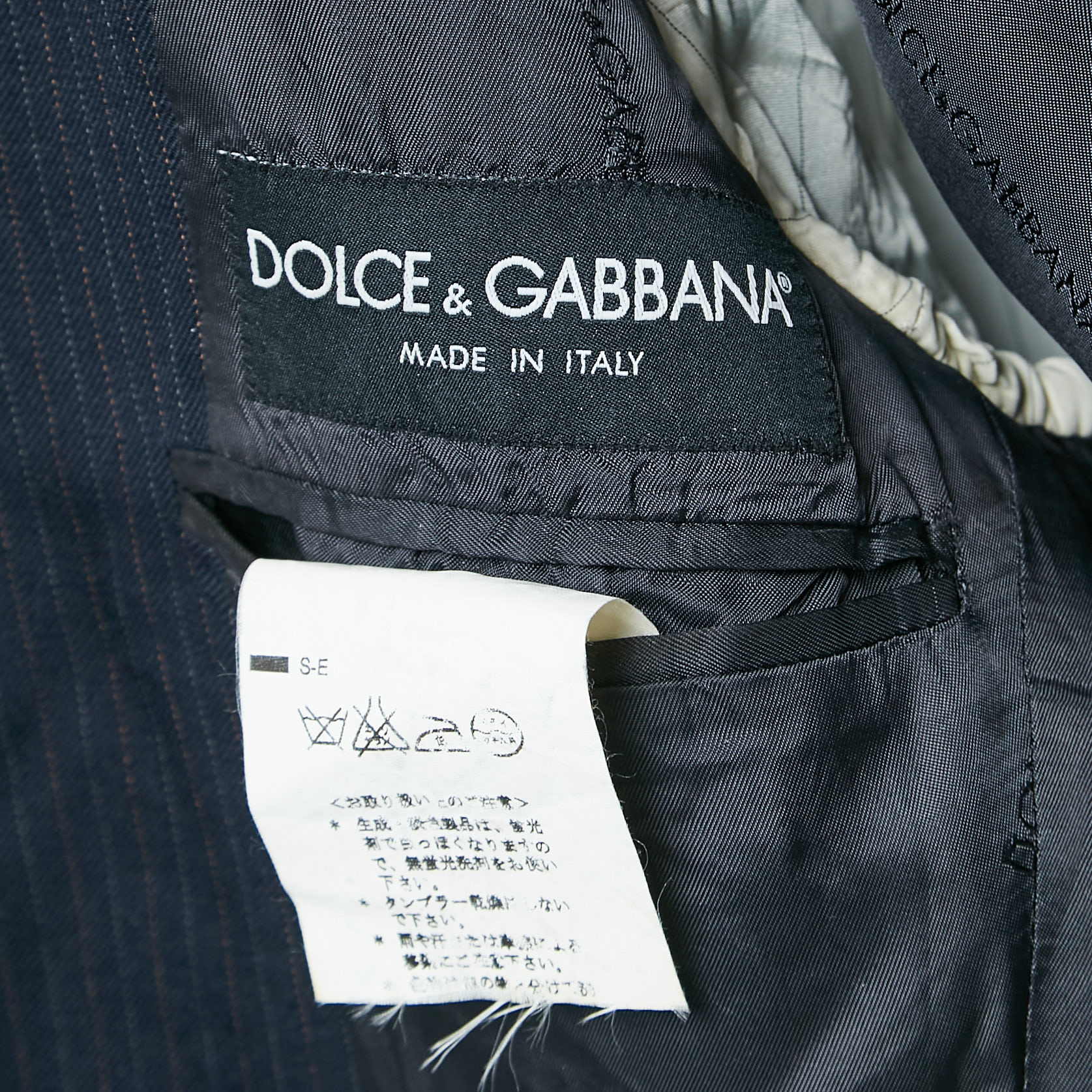 Dolce & Gabbana Navy Blue Pinstripe Wool Single Breasted Pants Suit XS