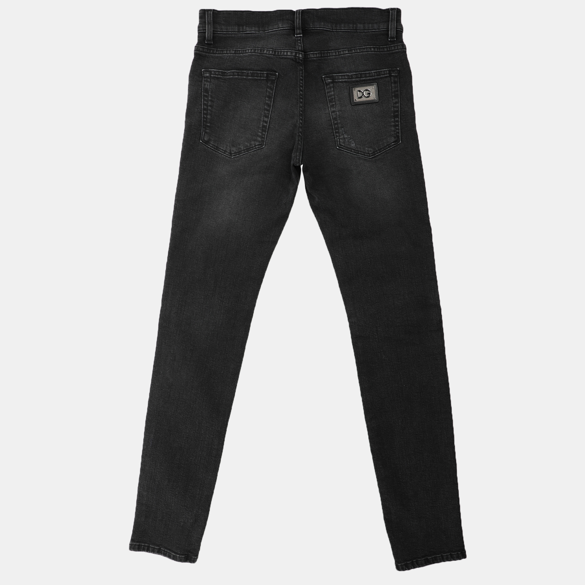 Dolce & Gabbana Black Cotton Ripped Skinny Jeans S