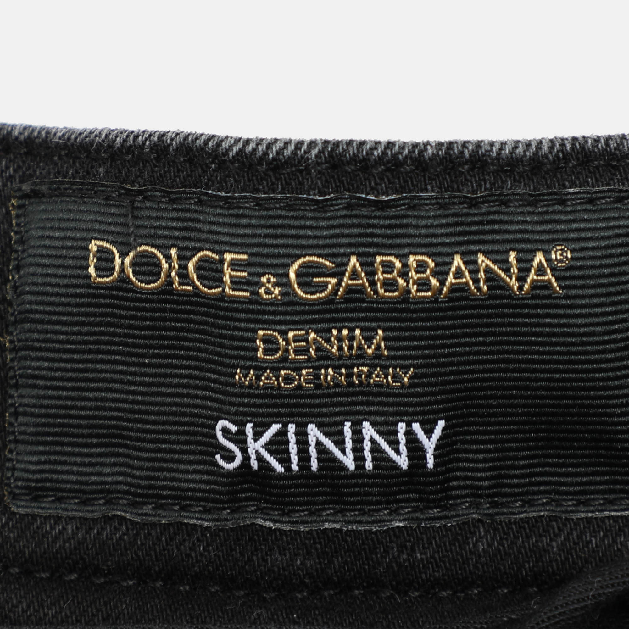 Dolce & Gabbana Black Cotton Ripped Skinny Jeans S