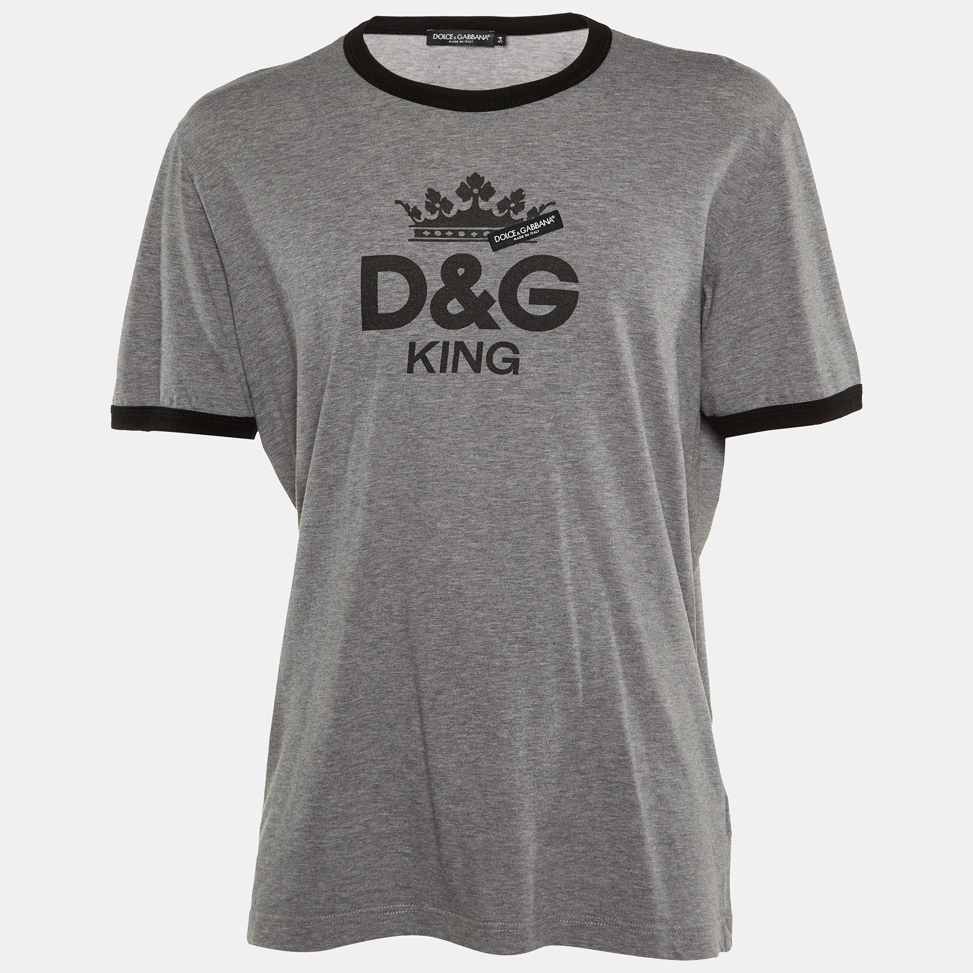 Dolce & Gabbana Grey D&G King Print Cotton Crew Neck T-Shirt XXL
Dolce & Gabbana Grey D&G King Print Cotton Crew Neck T-Shirt XXL