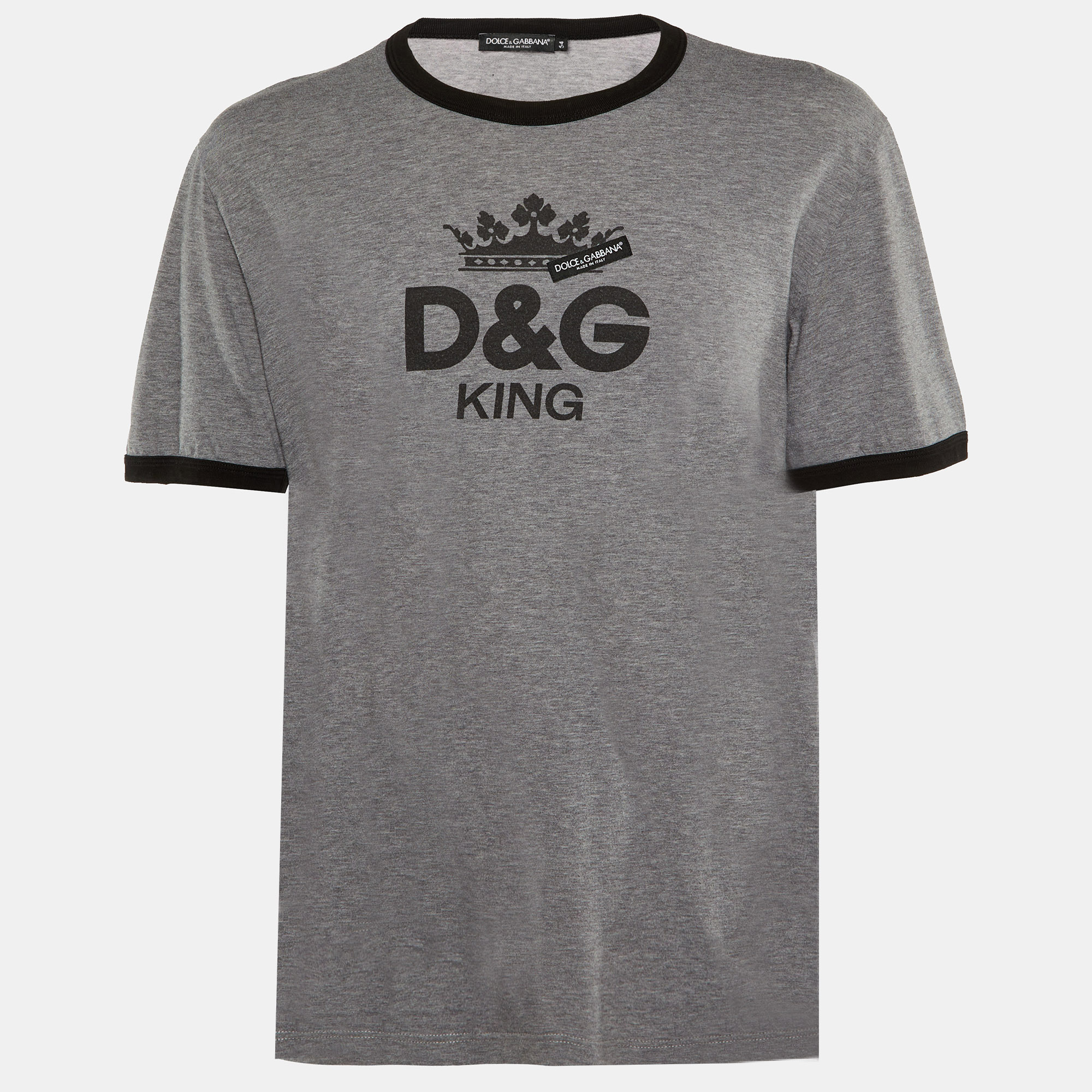 Dolce & Gabbana Grey D&G King Print Cotton Crew Neck T-Shirt XXL
Dolce & Gabbana Grey D&G King Print Cotton Crew Neck T-Shirt XXL