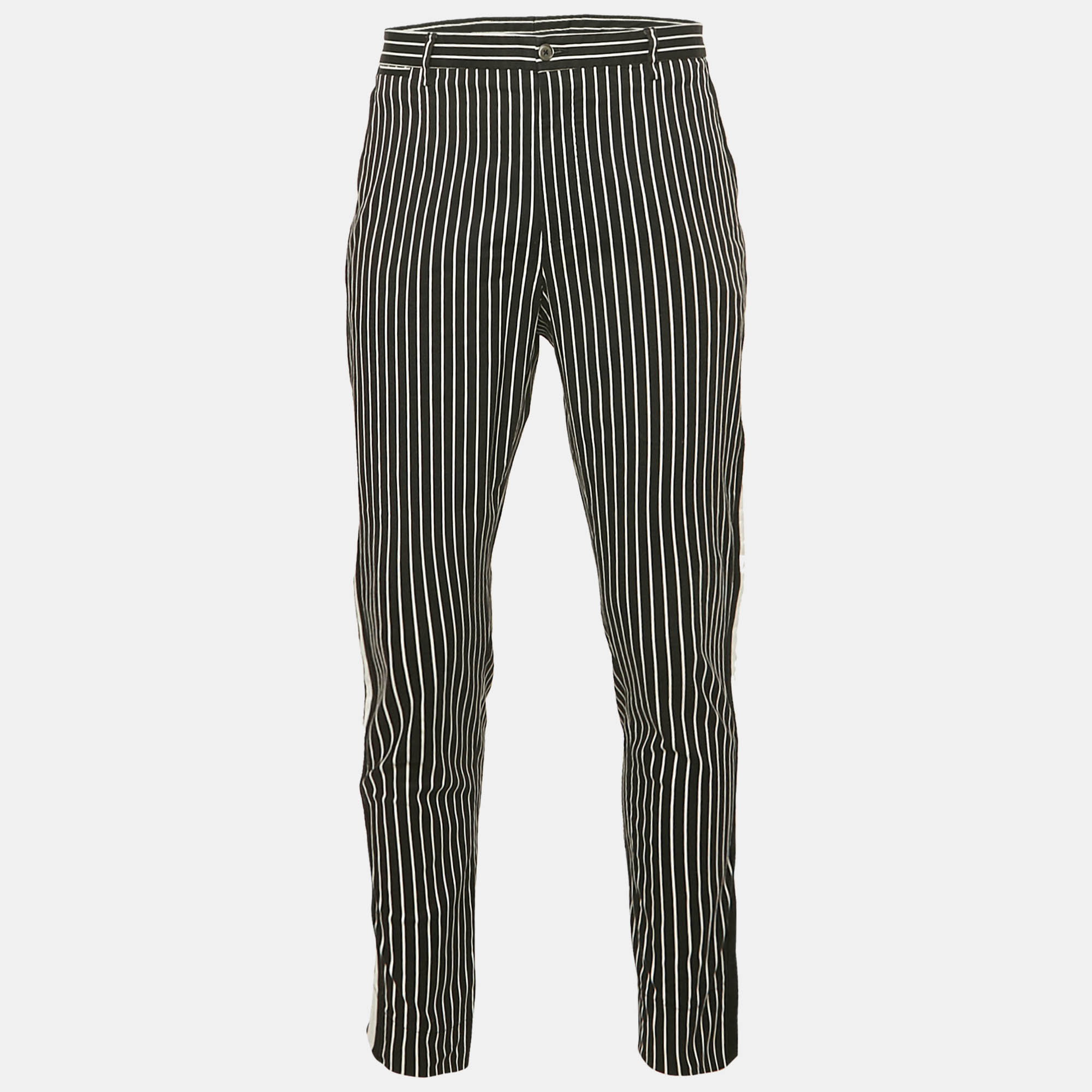 Dolce & Gabbana Black Stripe Cotton Contrast Trimmed Trousers XXL
Dolce & Gabbana Black Stripe Cotton Contrast Trimmed Trousers XXL