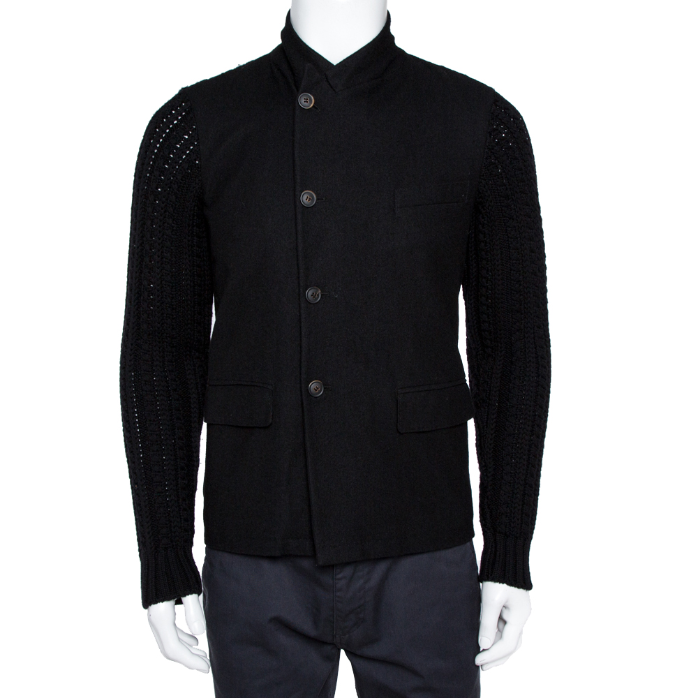 Image of Dolce & Gabbana Black Double Breasted Wool Coat M