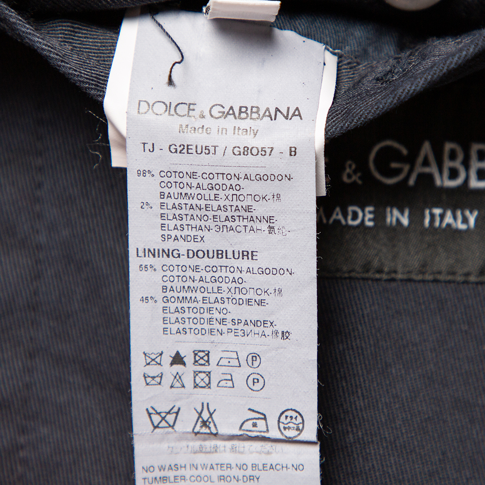 Dolce & Gabbana Navy Blue Denim Double Breasted Blazer XXL