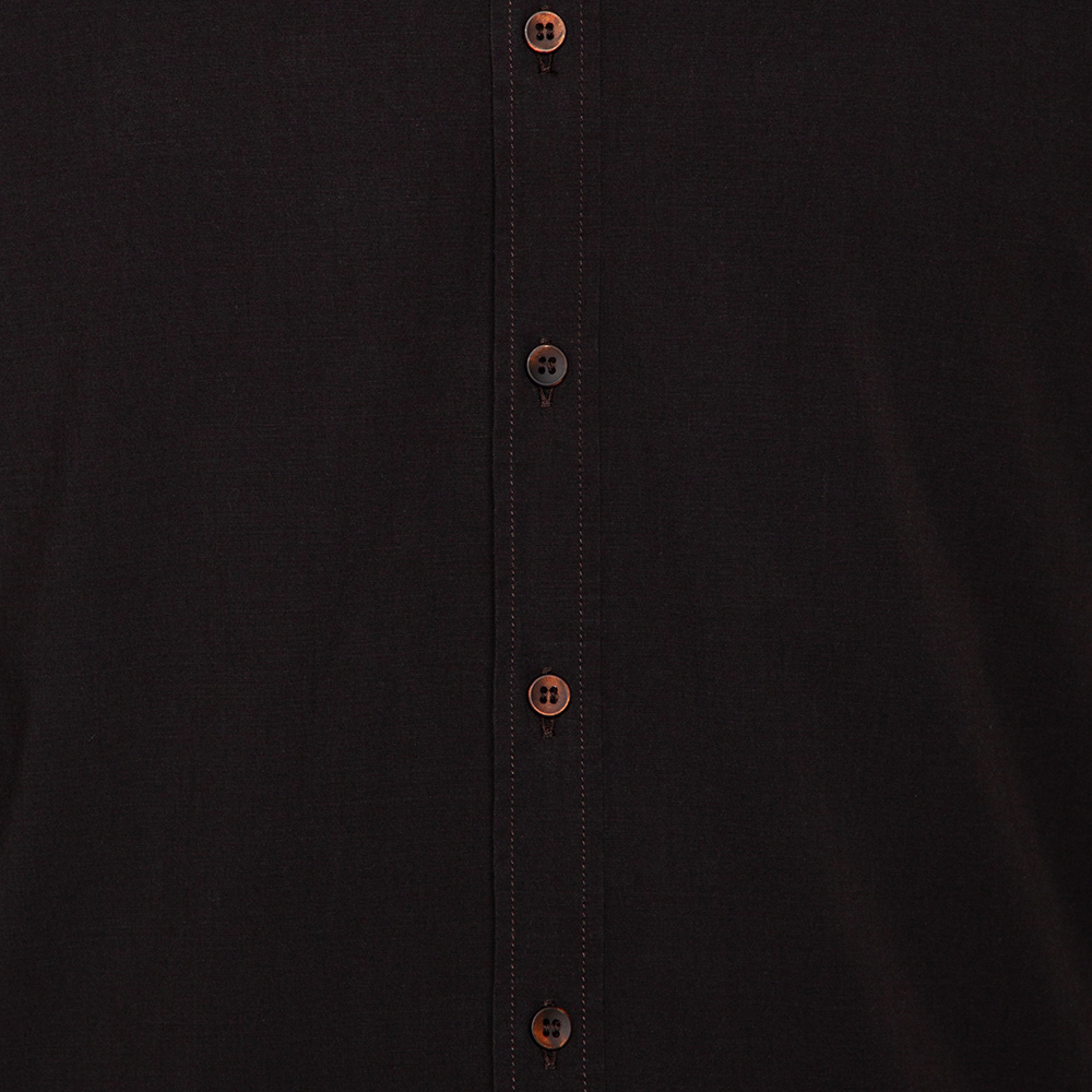 Dolce & Gabbana Brown Cotton Button Front Shirt XXL