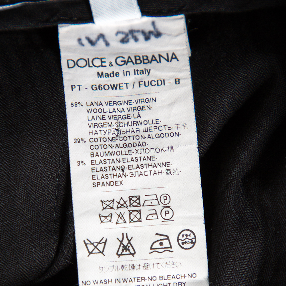 Dolce & Gabbana Grey Wool Tapered Classic Trousers L