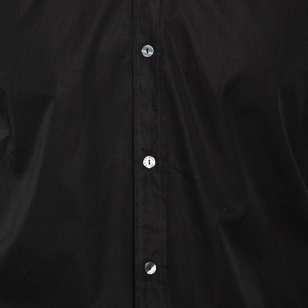 Dolce & Gabbana Black Cotton Front Button Shirt M