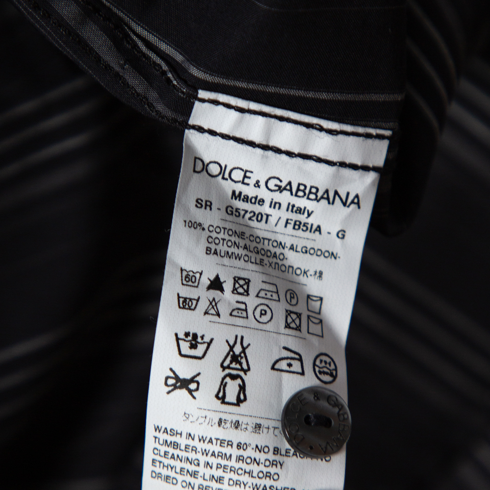 Dolce & Gabbana Black Striped Cotton Gold Label Shirt M