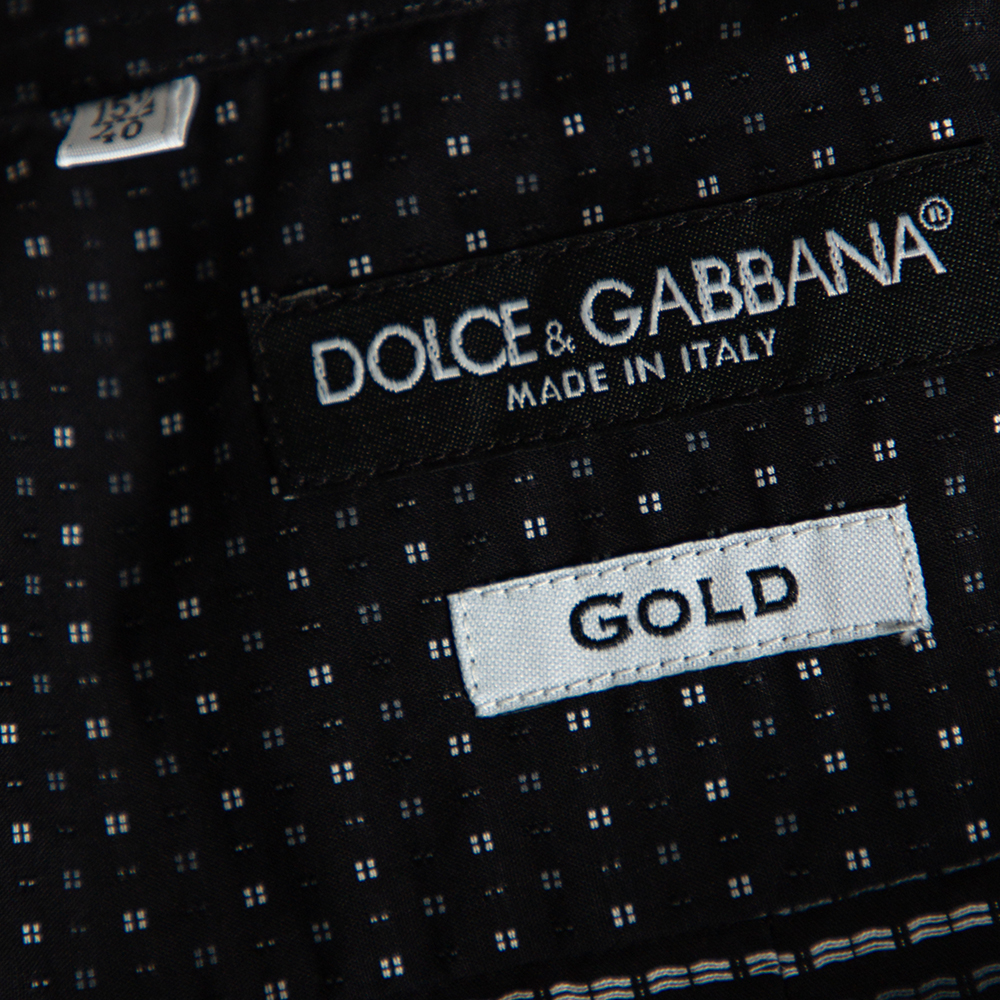 Dolce & Gabbana Black Patterned Cotton Gold Label Shirt M