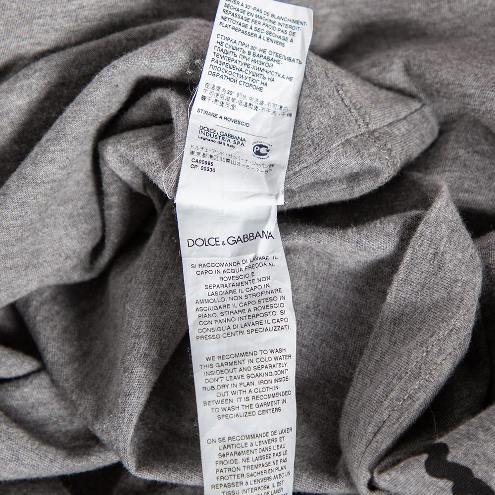 Dolce&Gabbana Grey Pugilato Muhammed Ali Print Short Sleeve T-Shirt XS