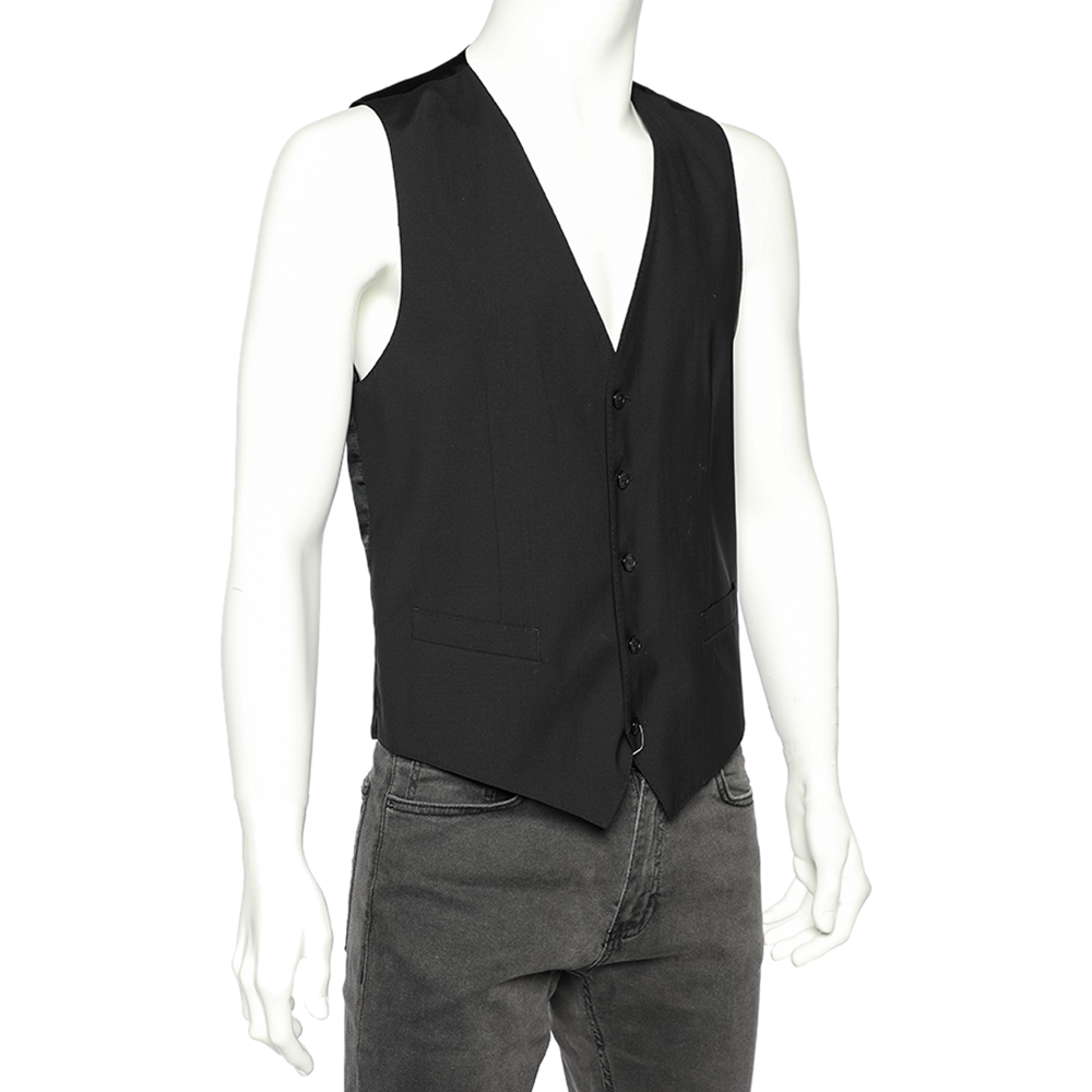 Dolce & Gabbana Black Wool Sleeveless Vest M