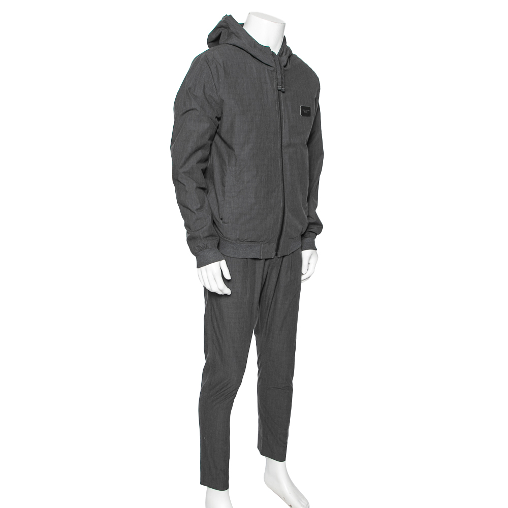 Dolce & Gabbana Grey Checkered Cotton Hooded Jacket & Pant Suit / XL
Dolce & Gabbana Grey Checkered Cotton Hooded Jacket & Pant Suit / XL