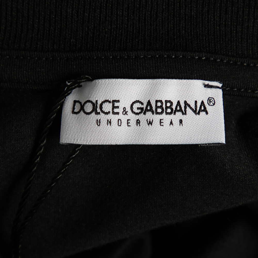 Dolce & Gabbana Black Cotton Crew Neck Short Sleeve T-Shirt S