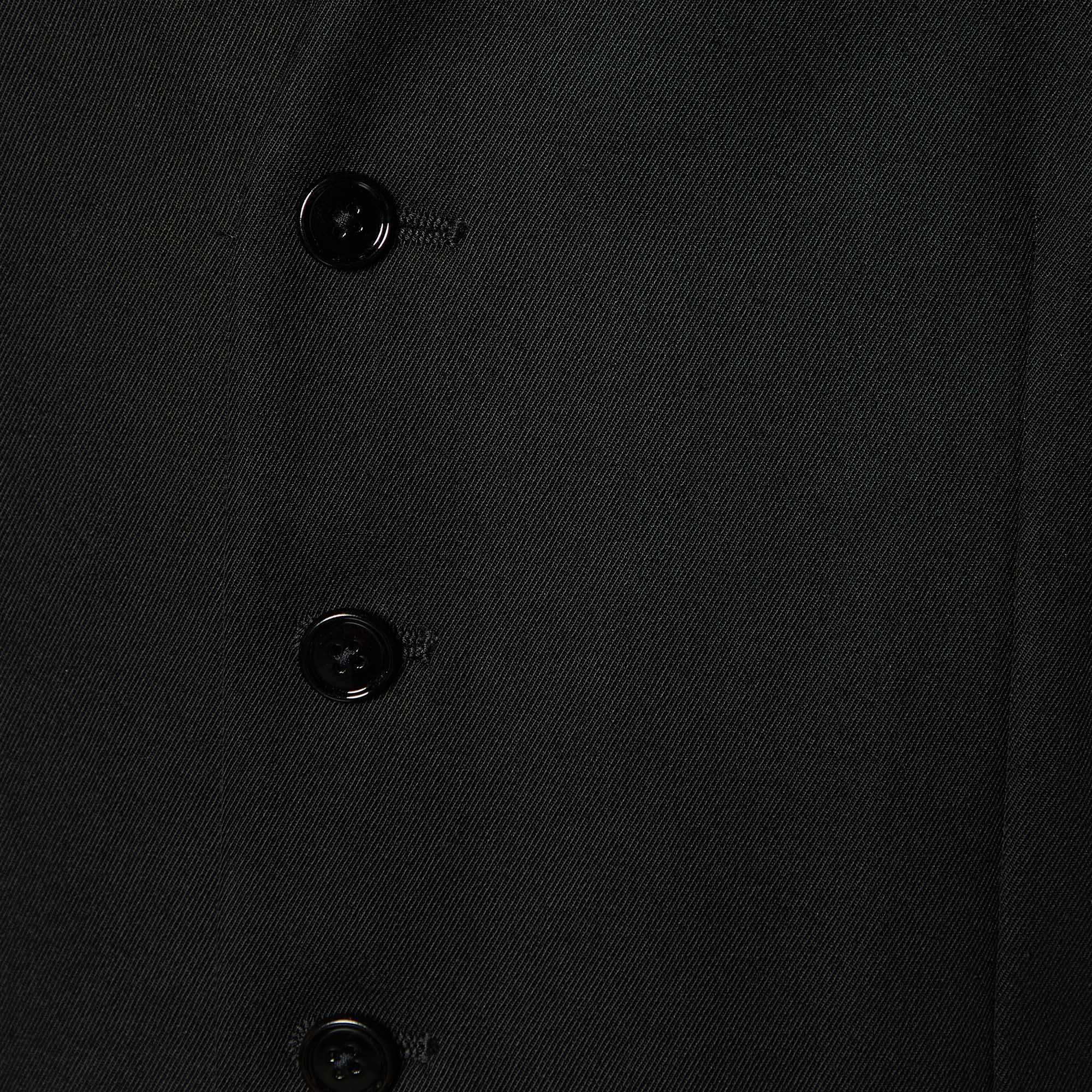 Dolce & Gabbana Black Wool & Silk Button Front Waistcoat M