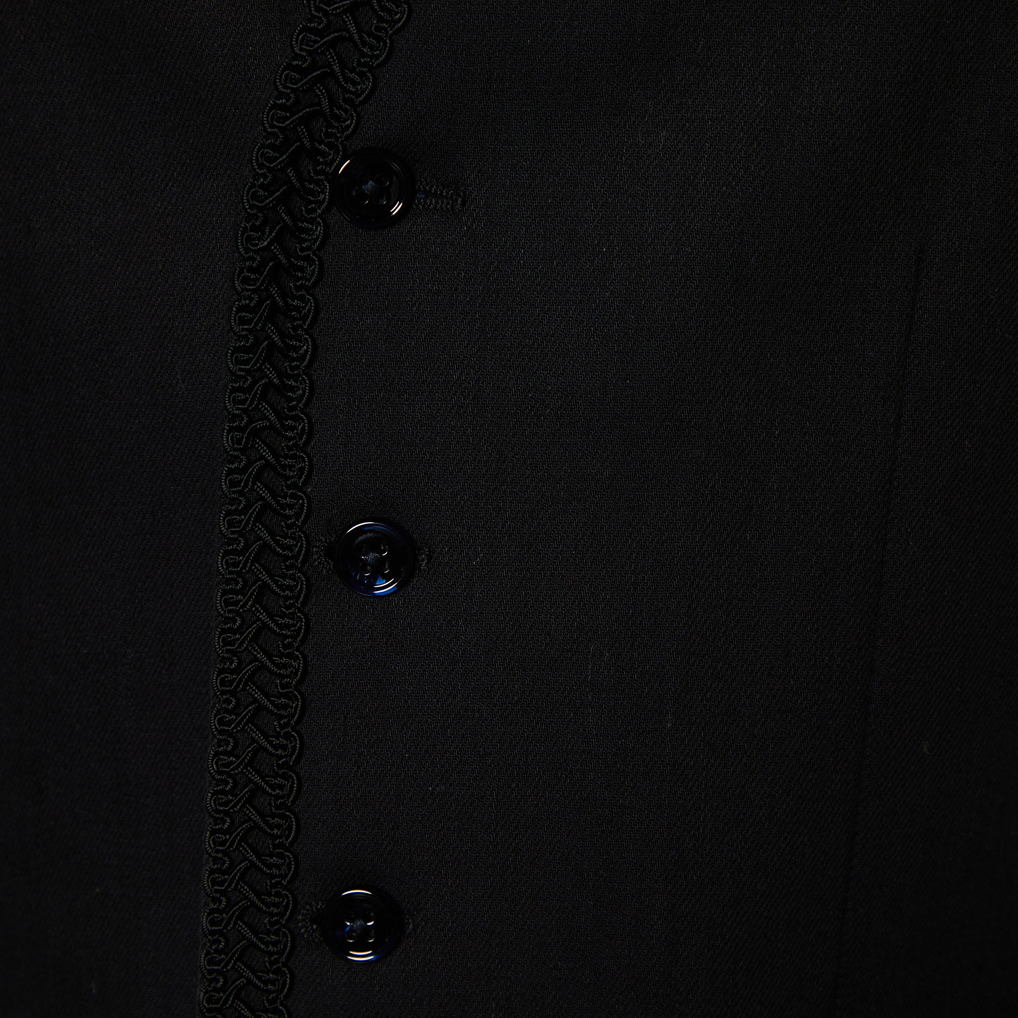 Dolce & Gabbana Black Cotton Trim Detail Vest M