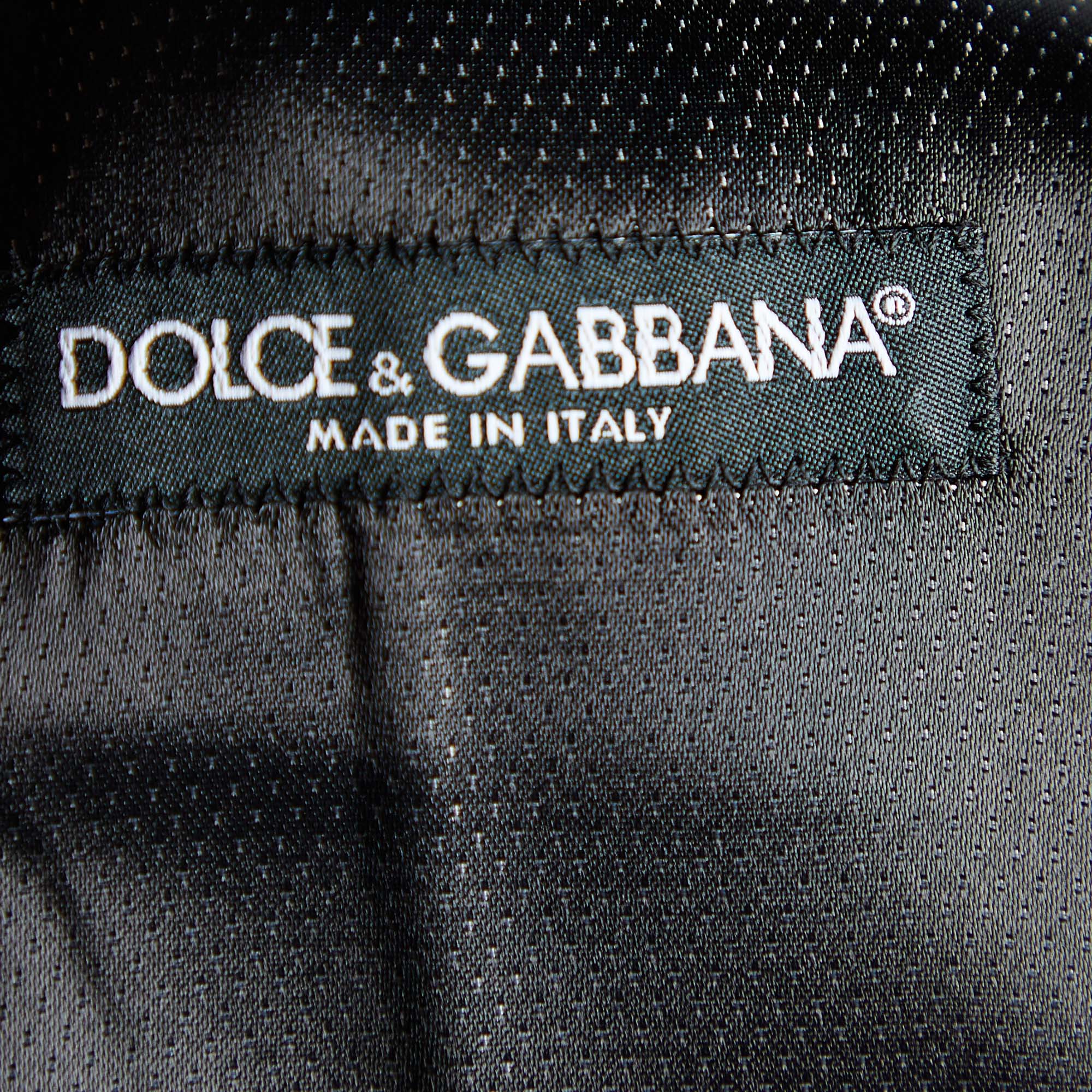 Dolce & Gabbana Black Textured Wool & Silk Vest M