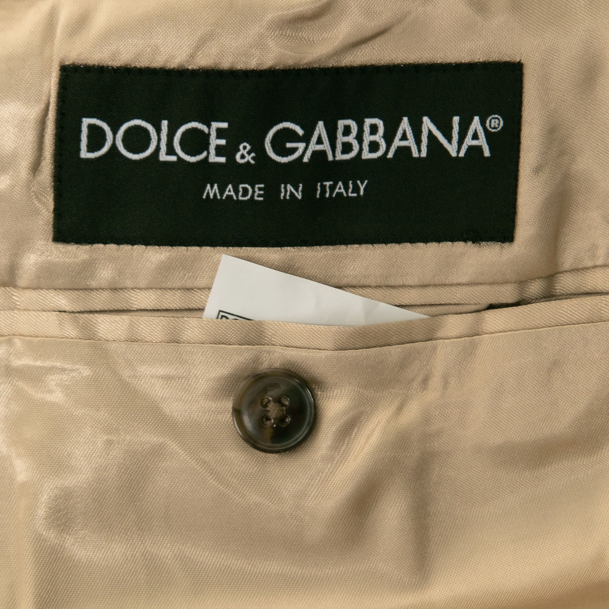Dolce & Gabbana Beige Cotton Zip-Up Sweater Insert Blazer M