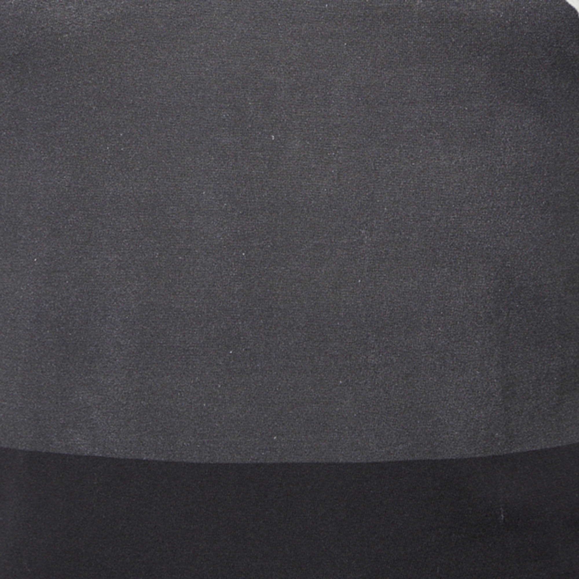 Dolce & Gabbana  Grey & Black Striped Floral Printed Cotton Round Neck T-Shirt XS
