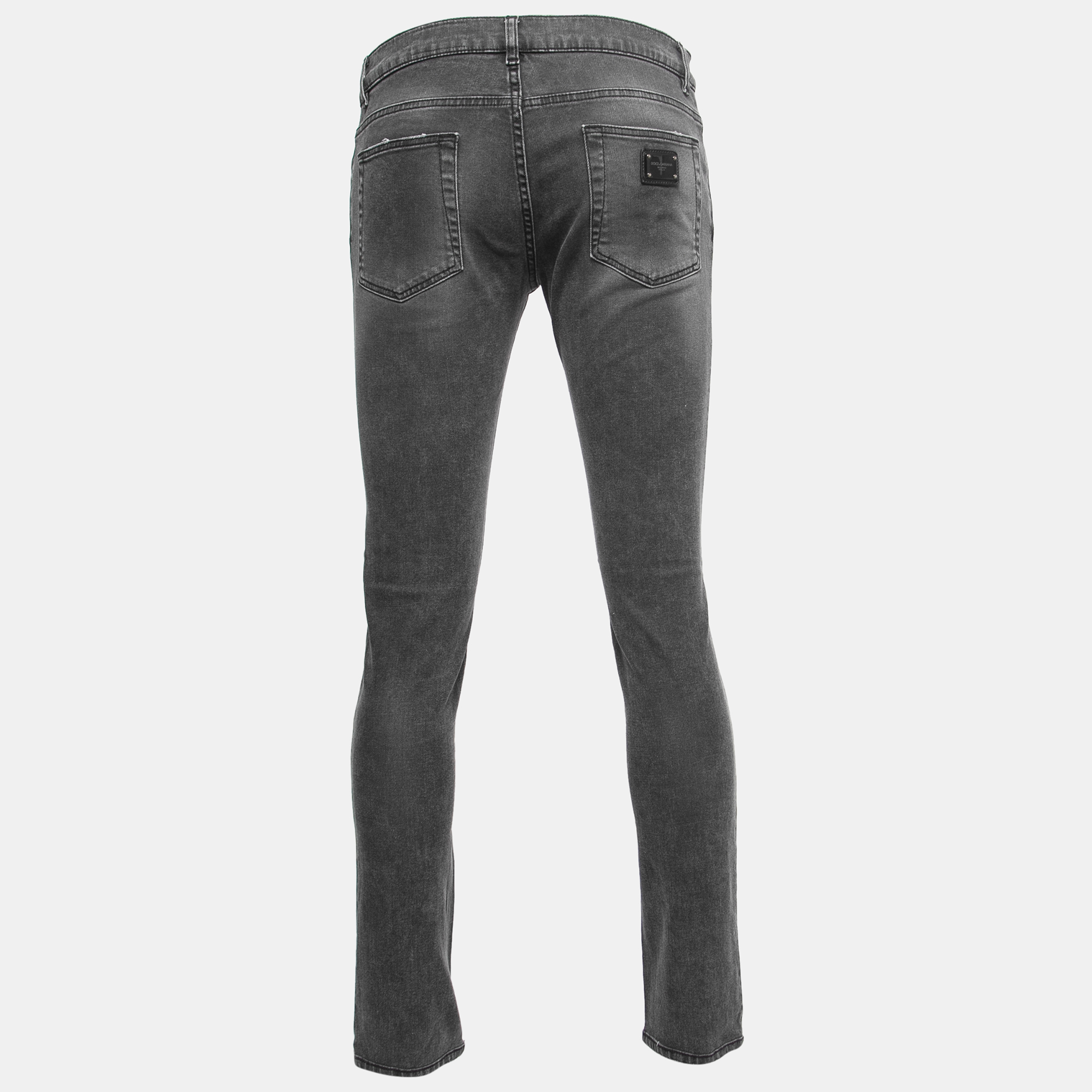 

Dolce & Gabbana Grey Distressed Denim Skinny Jeans  Waist 32