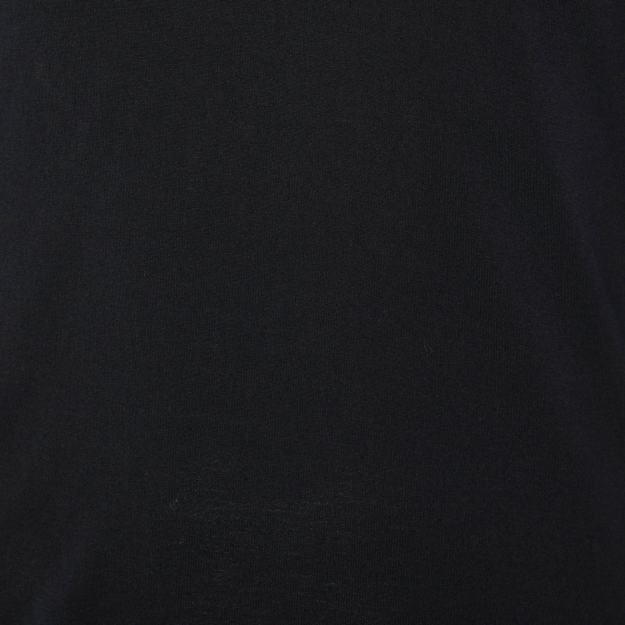 Dolce & Gabbana Black Cotton Knit Overlock V-Neck T-Shirt XS