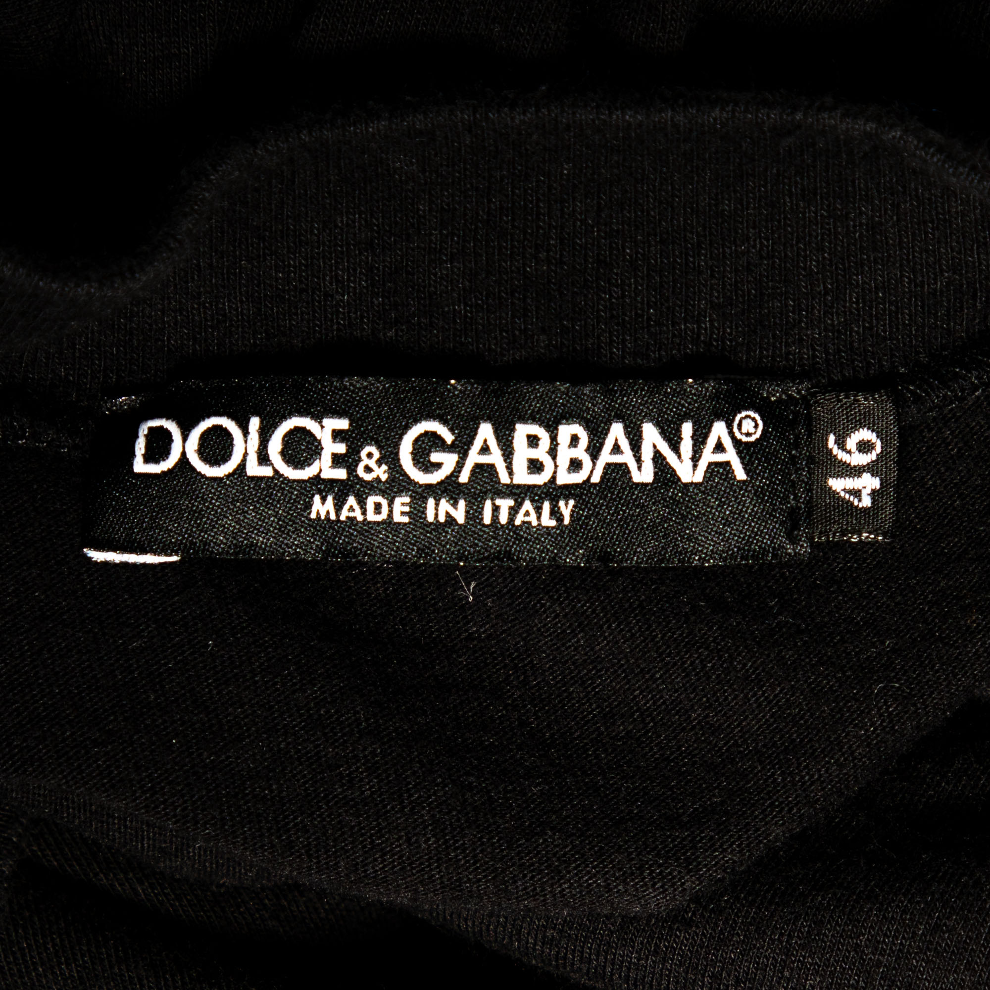 Dolce & Gabbana Black Cotton Knit V-Neck T-Shirt S