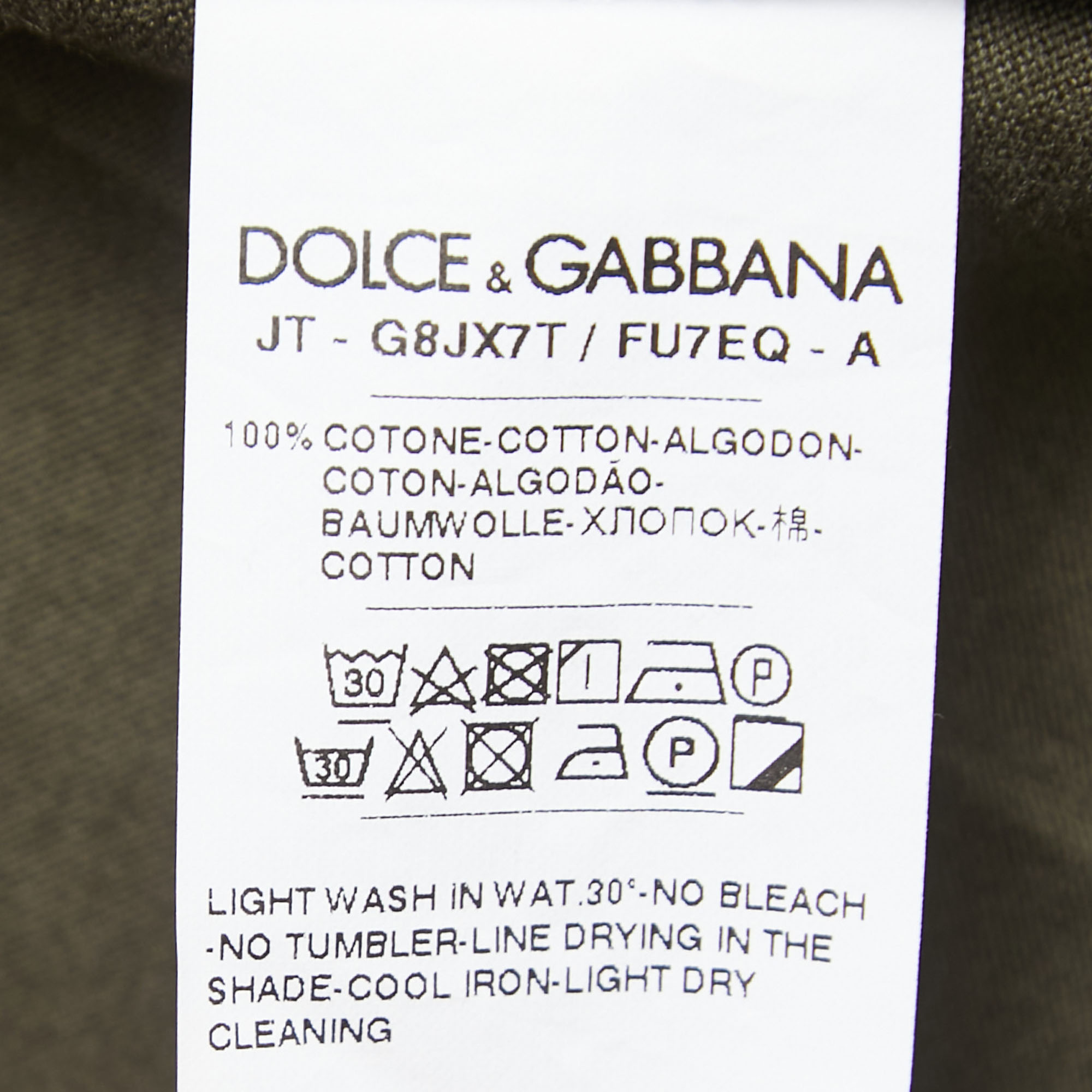 Dolce & Gabbana Military Green Cotton Crew Neck Half Sleeve T-Shirt XXL