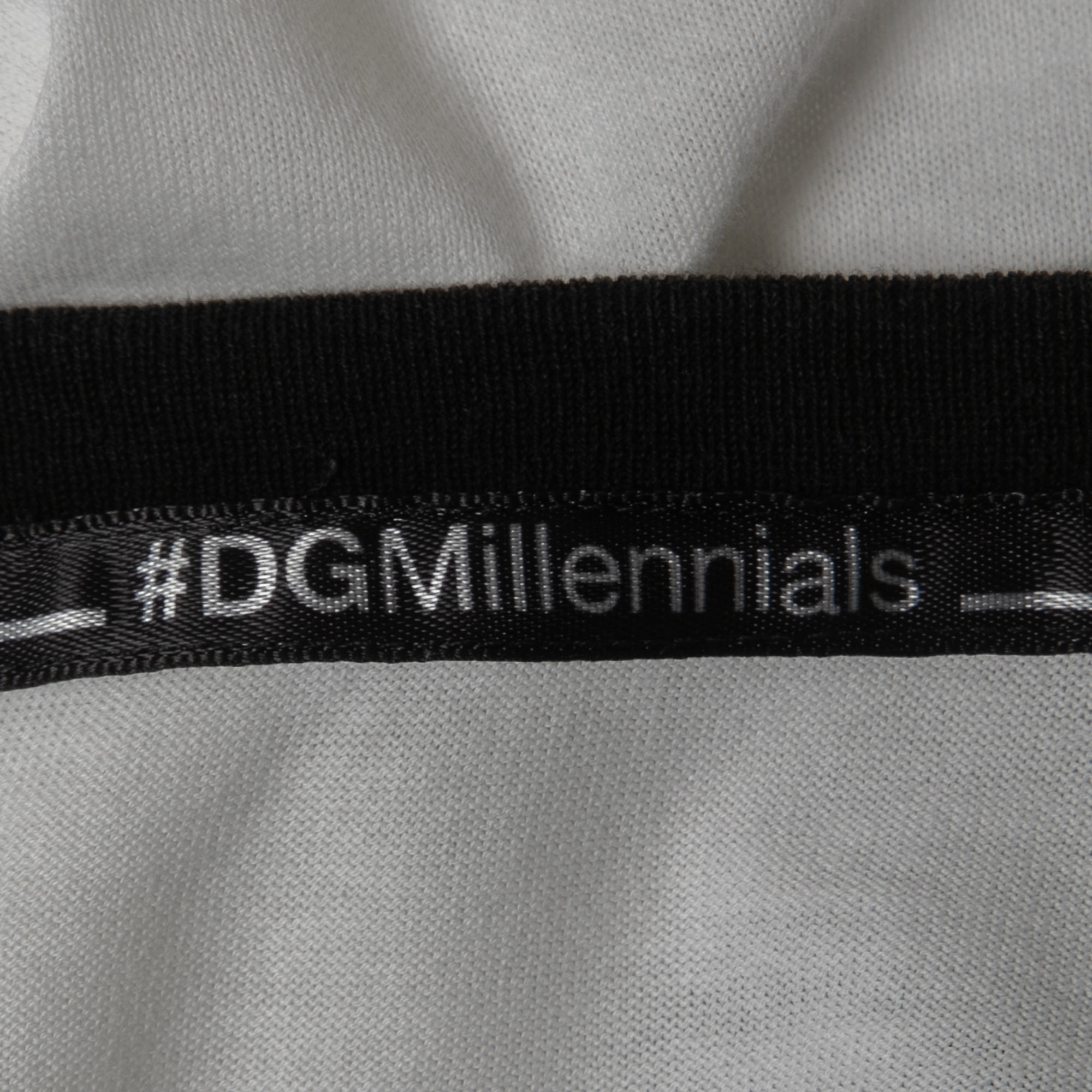 Dolce & Gabbana White Logo Embroidered Cotton Crew Neck Half Sleeve T-Shirt 3XL