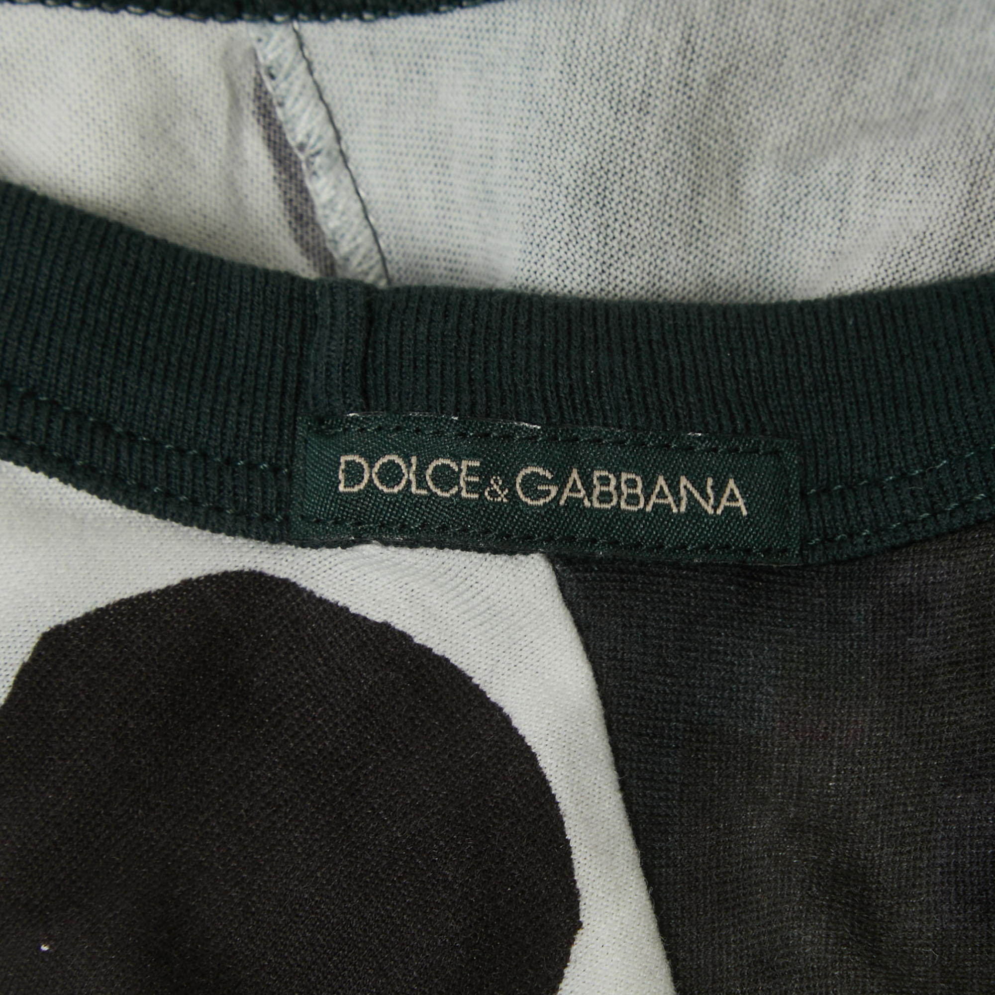 Dolce & Gabbana Multicolor All-Over Print Cotton V-Neck Half Sleeve T-Shirt S